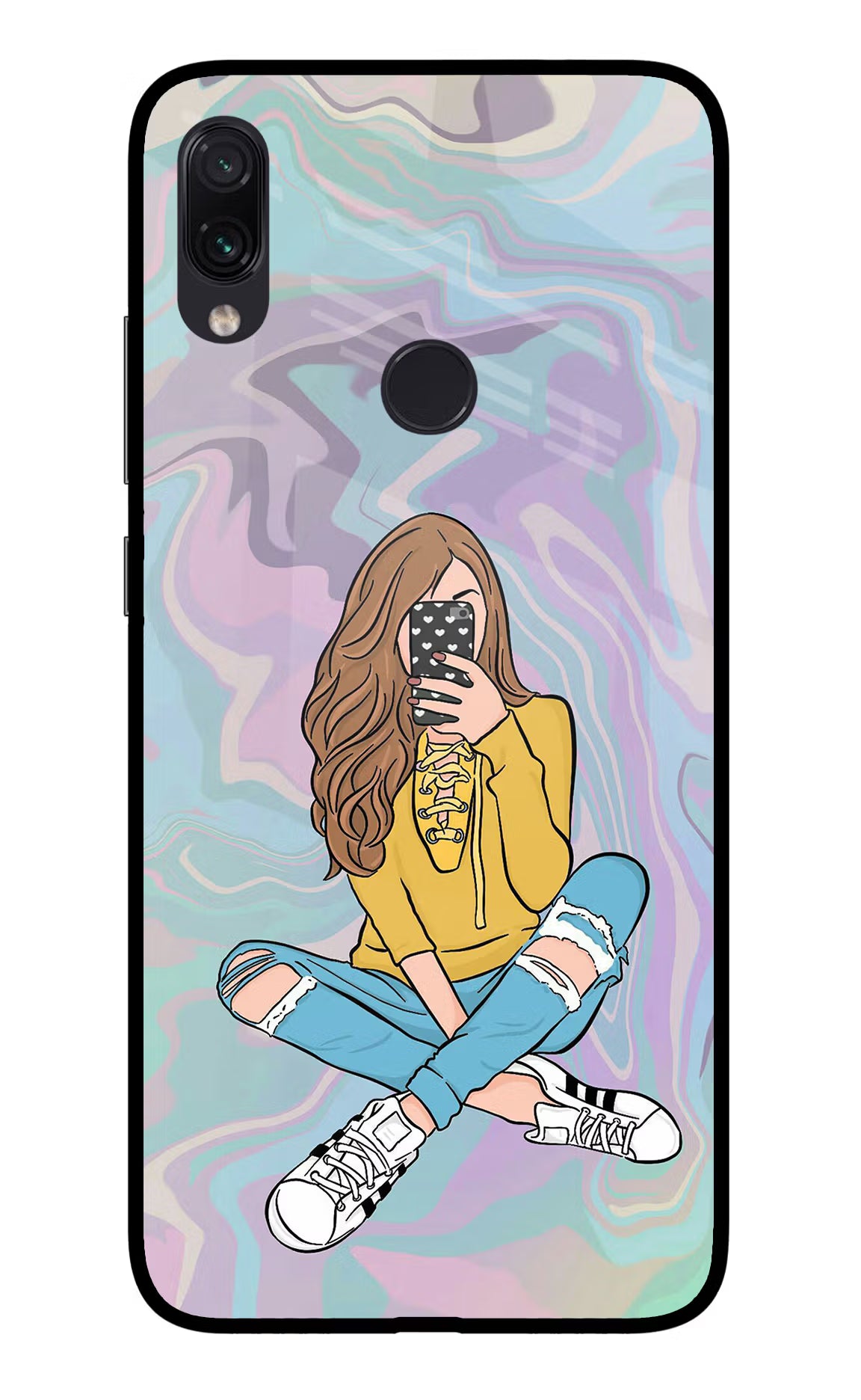 Selfie Girl Redmi Note 7 Pro Glass Case - Selfie Girl Redmi Note 7 Pro Glass Case Selfie Girl Redmi Note 7 Pro Glass Case