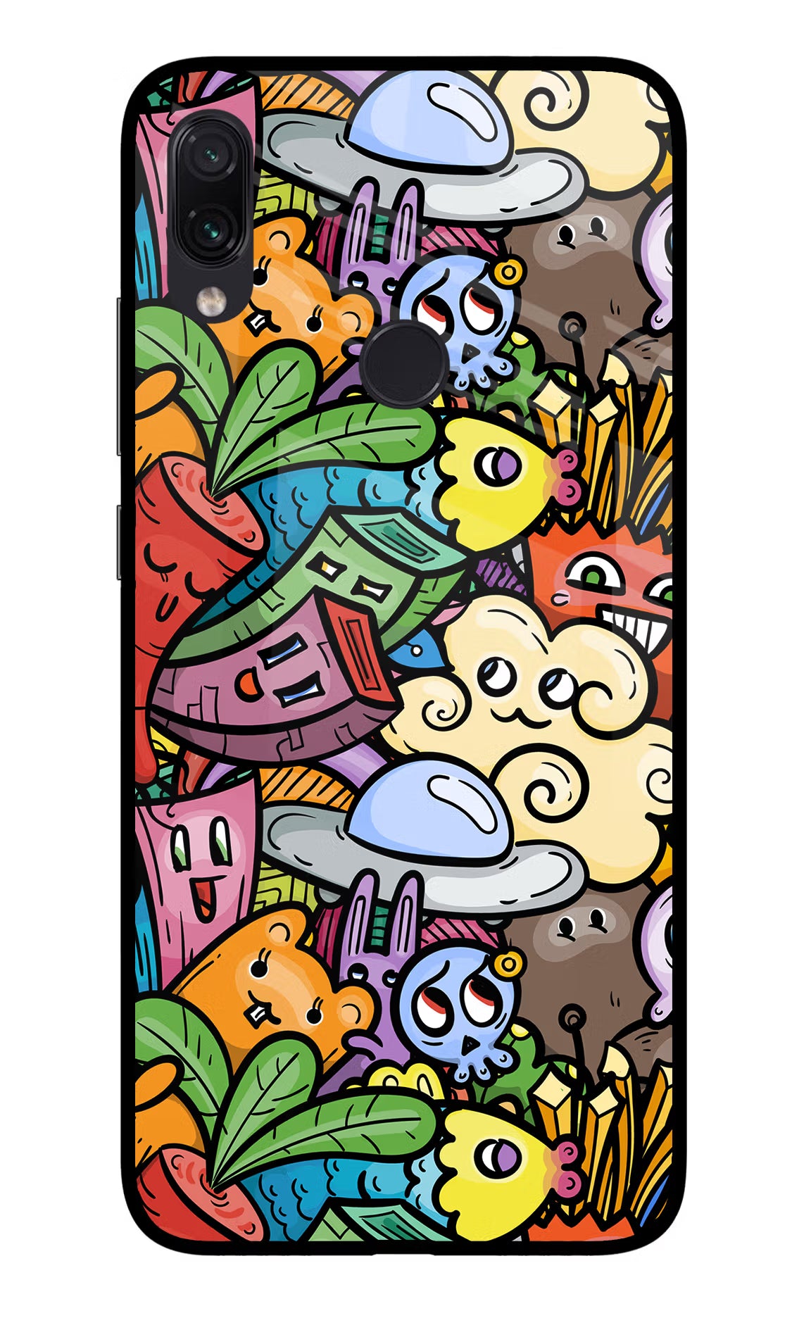 Veggie Doodle Redmi Note 7 Pro Glass Case - Veggie Doodle Redmi Note 7 Pro Glass Case Veggie Doodle Redmi Note 7 Pro Glass Case