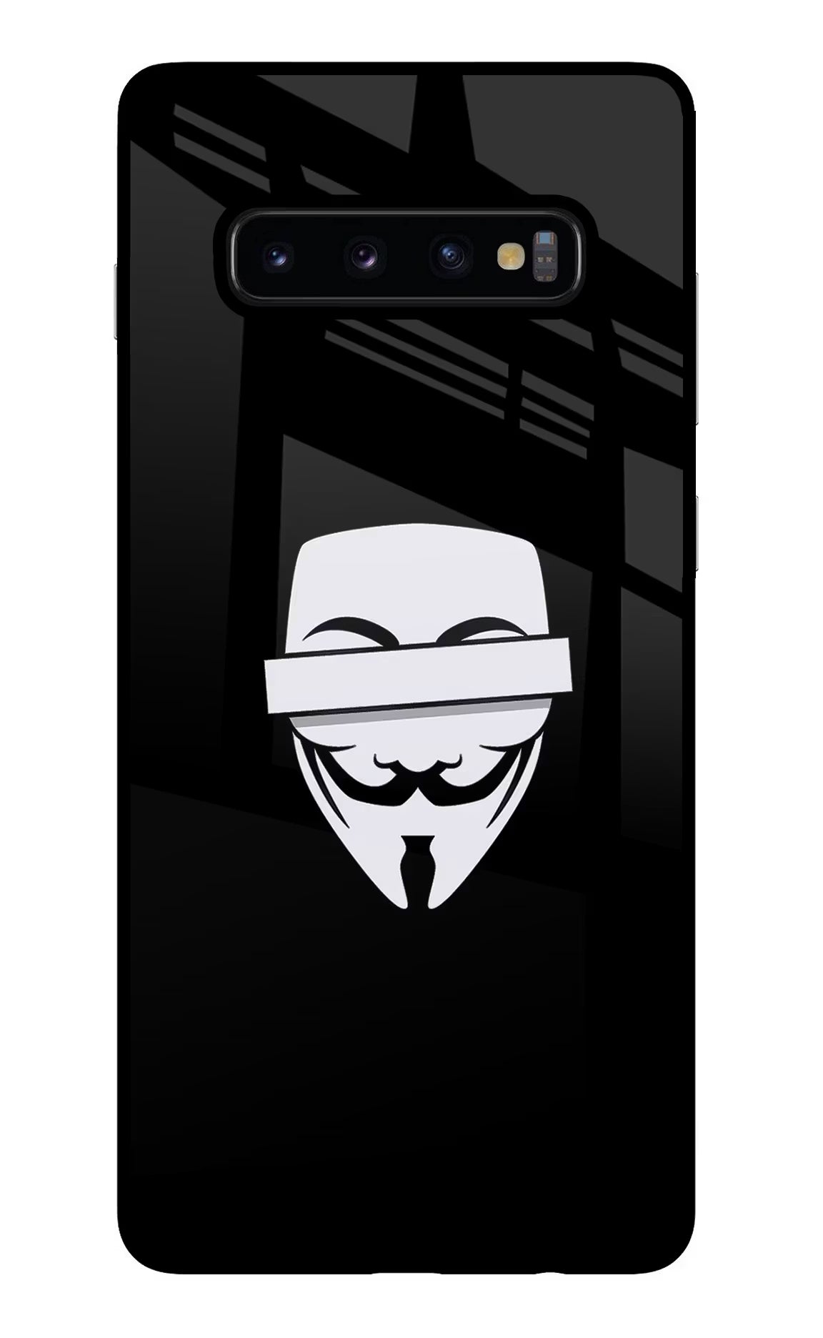 Anonymous Face Samsung S10 Plus Glass Case - Anonymous Face Samsung S10 Plus Glass Case Anonymous Face Samsung S10 Plus Glass Case