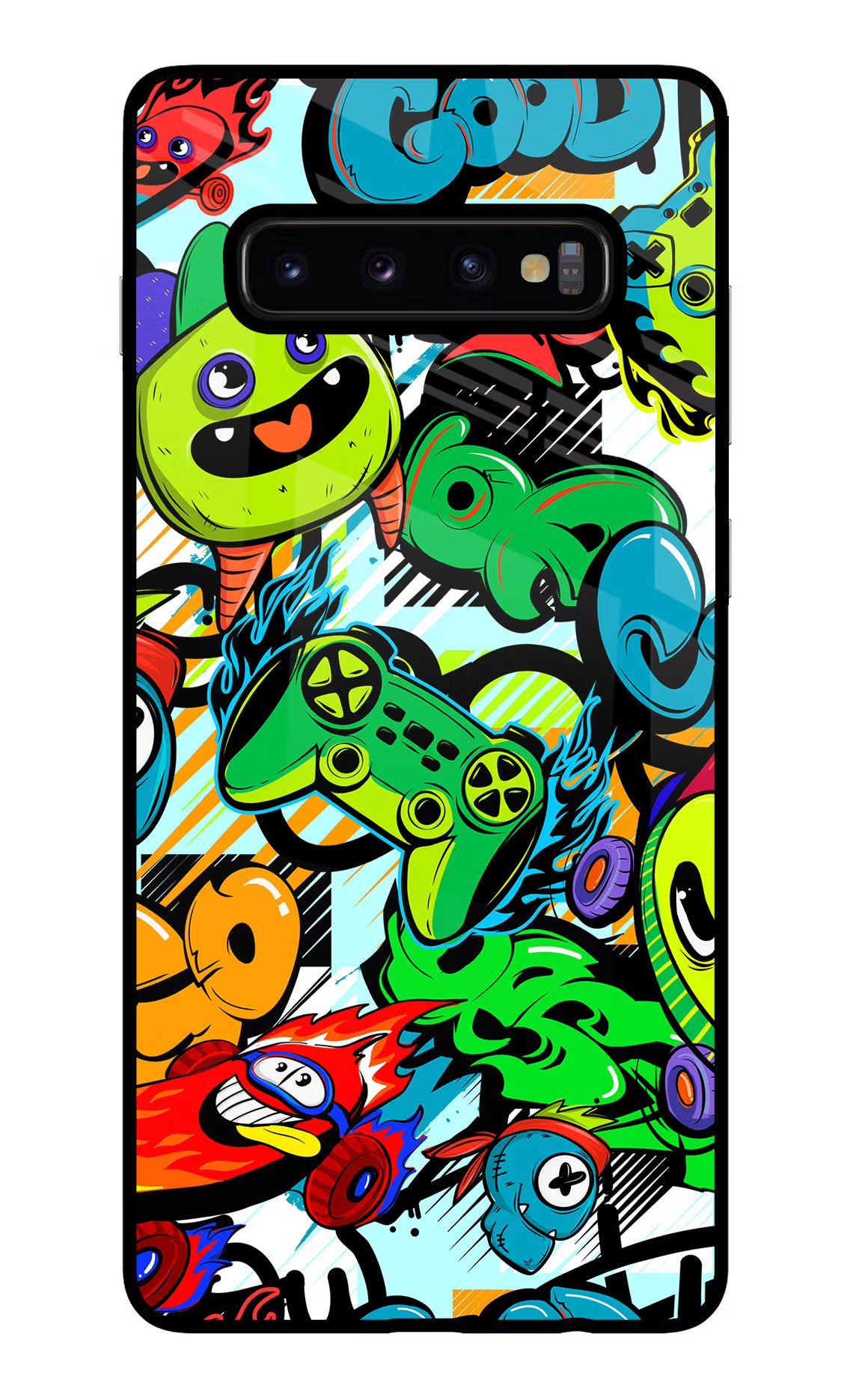 Game Doodle Samsung S10 Plus Glass Case - Game Doodle Samsung S10 Plus Glass Case Game Doodle Samsung S10 Plus Glass Case