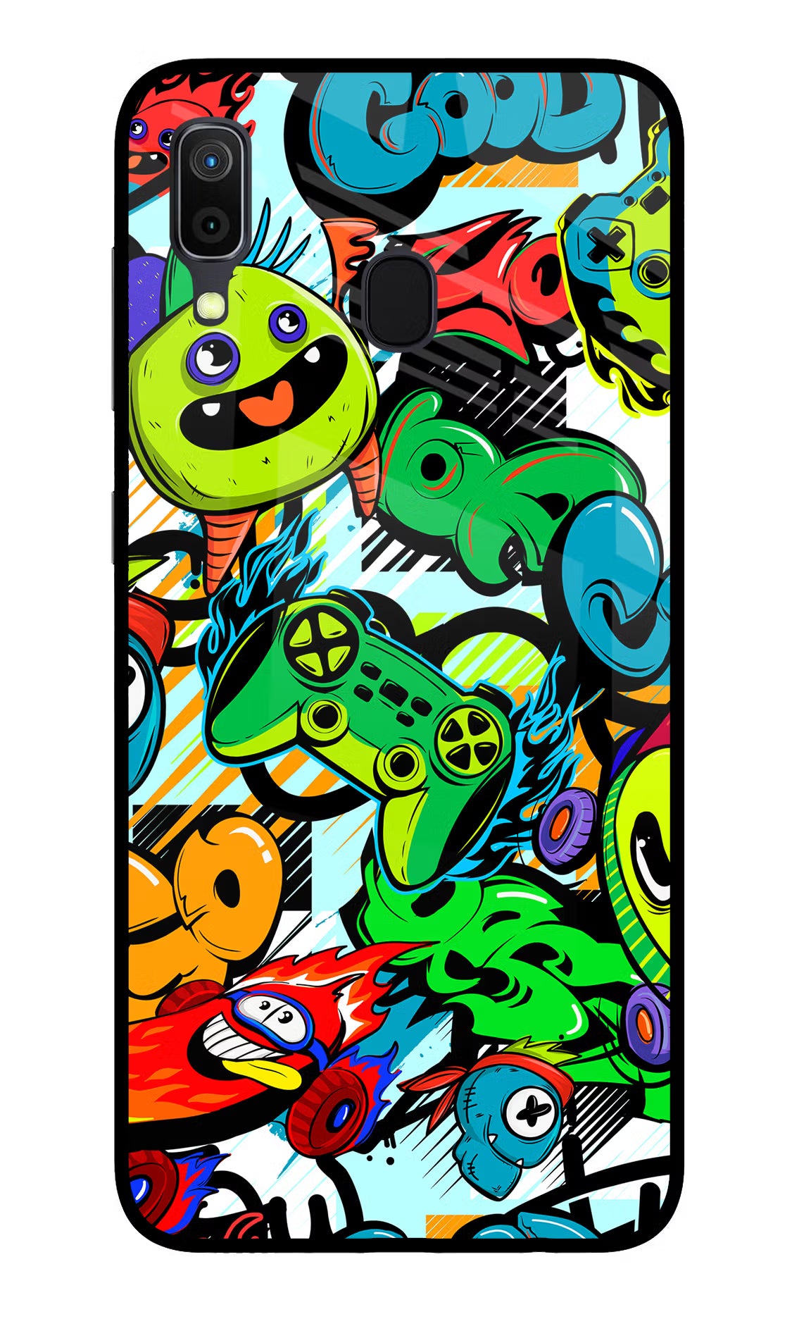 Game Doodle Samsung A30 Glass Case - Game Doodle Samsung A30 Glass Case Game Doodle Samsung A30 Glass Case