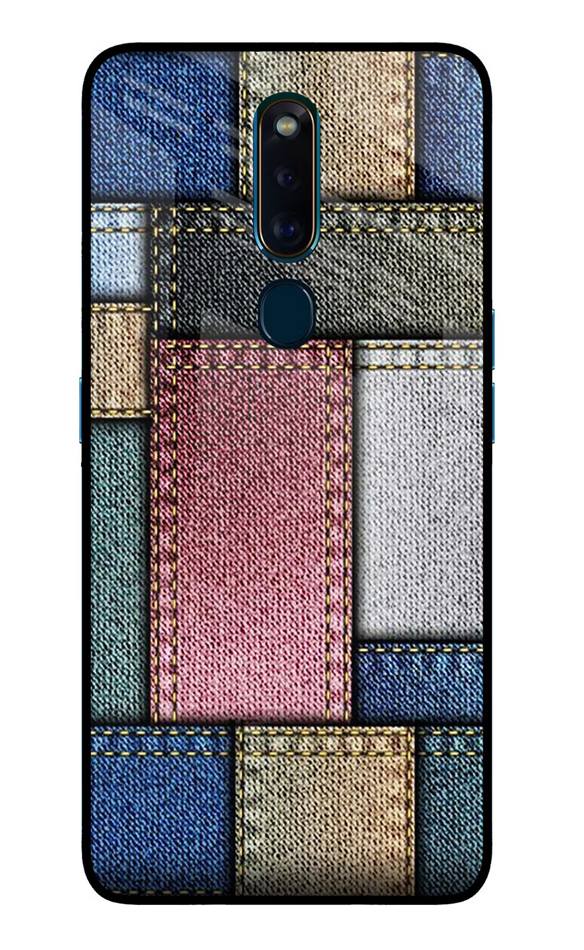 Multicolor Jeans Oppo F11 Pro Glass Case - Multicolor Jeans Oppo F11 Pro Glass Case Multicolor Jeans Oppo F11 Pro Glass Case