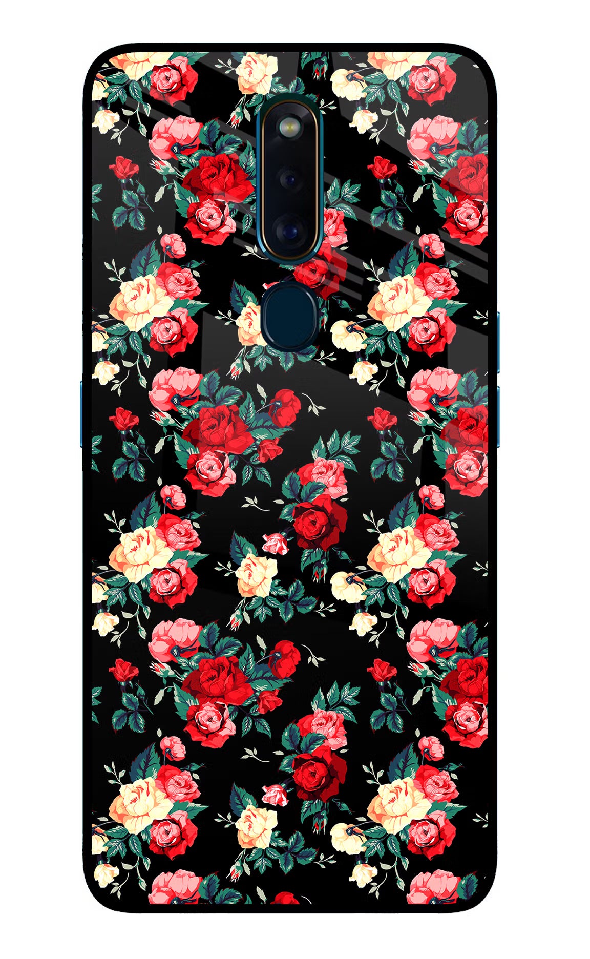 Rose Pattern Oppo F11 Pro Glass Case - Rose Pattern Oppo F11 Pro Glass Case Rose Pattern Oppo F11 Pro Glass Case