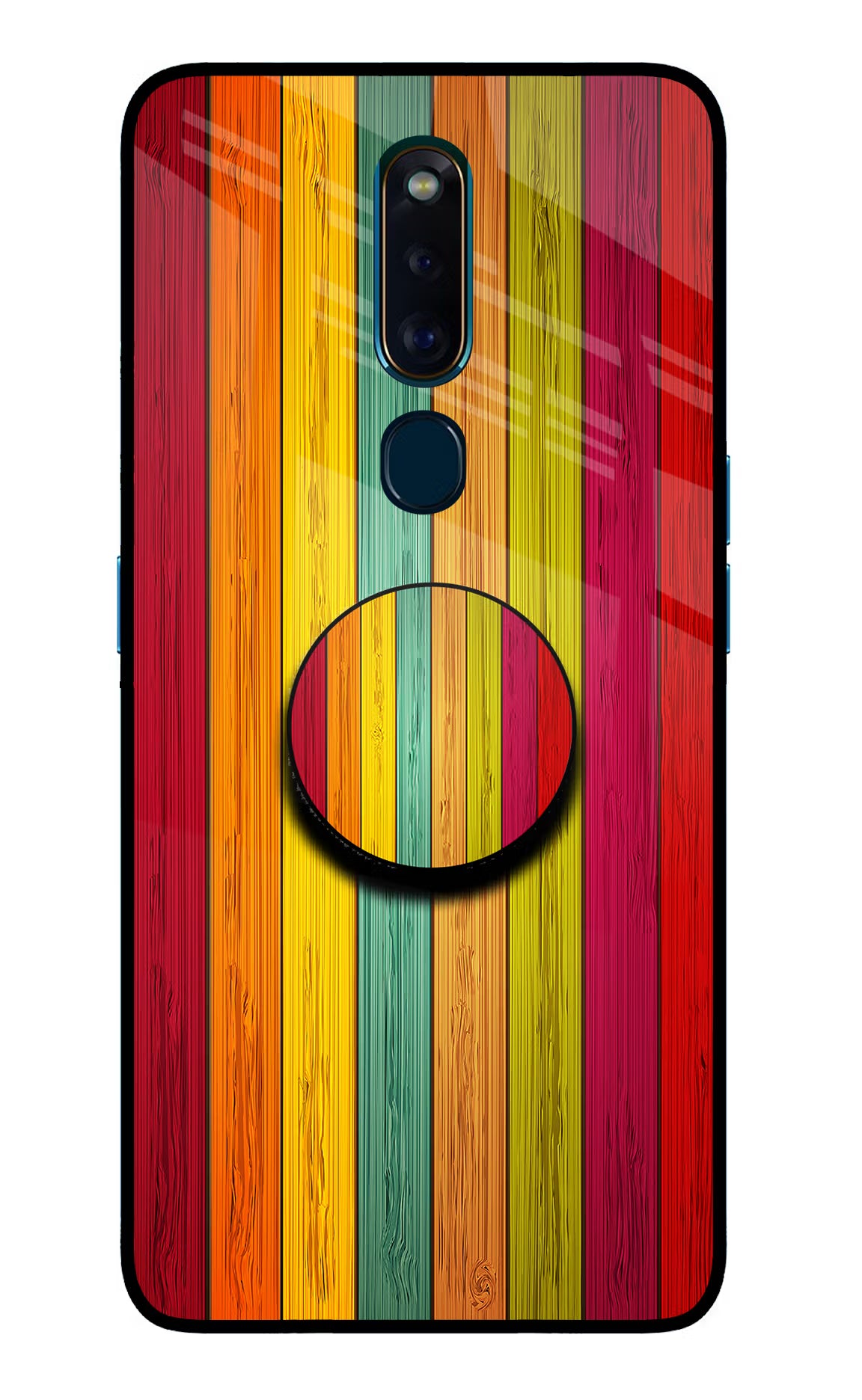 Multicolor Wooden Oppo F11 Pro Glass Case - Multicolor Wooden Oppo F11 Pro Glass Case Multicolor Wooden Oppo F11 Pro Glass Case