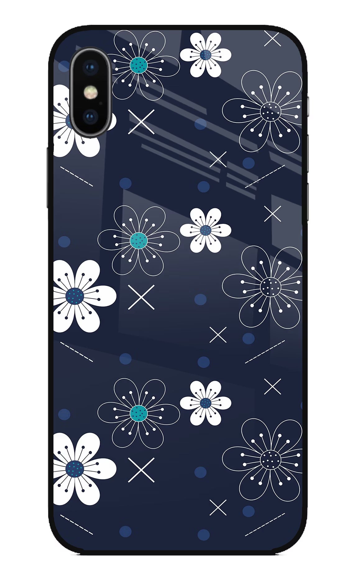 Flowers iPhone XS Glass Case - Flowers iPhone XS Glass Case Flowers iPhone XS Glass Case