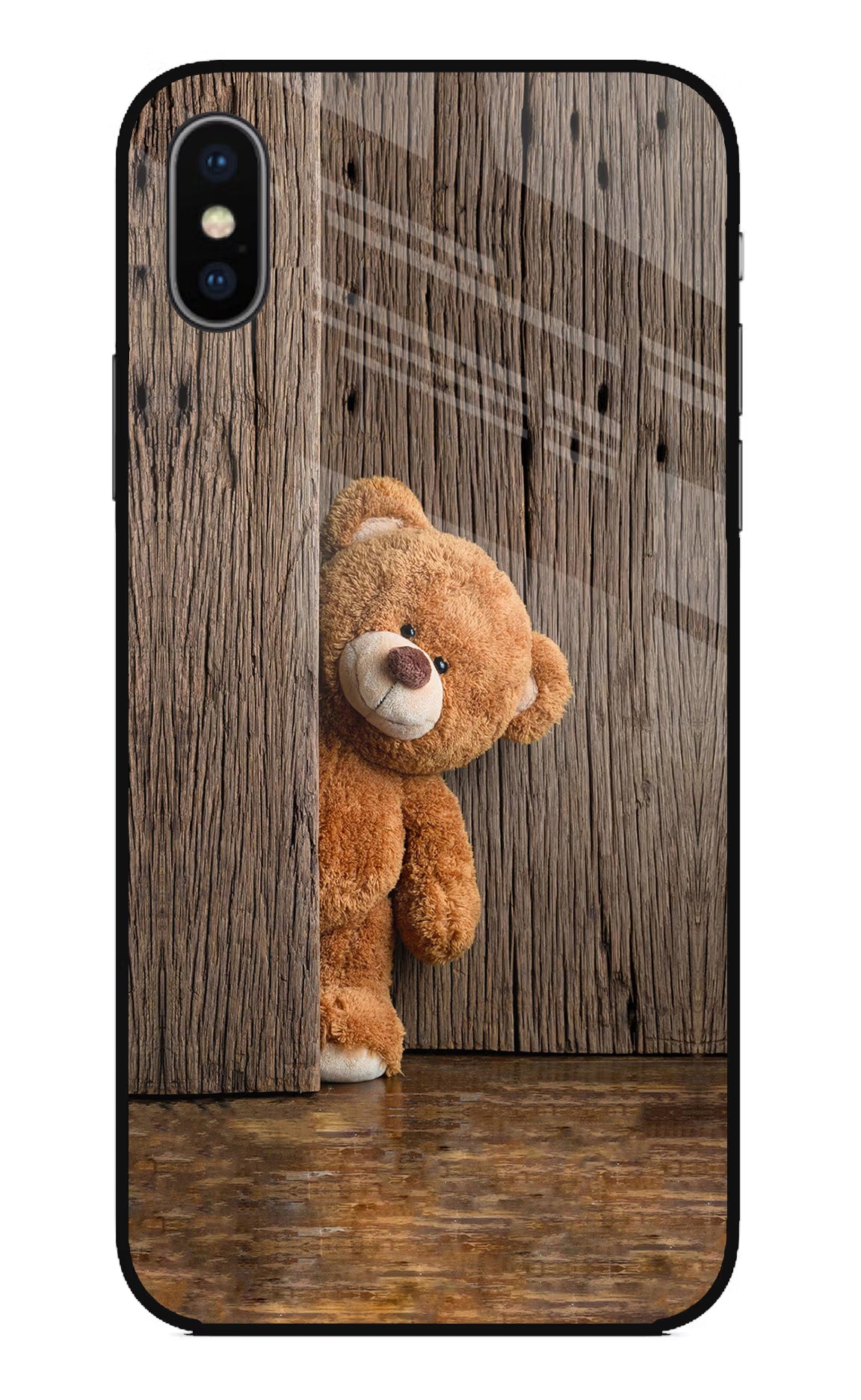 Teddy Wooden iPhone XS Glass Case - Teddy Wooden iPhone XS Glass Case Teddy Wooden iPhone XS Glass Case