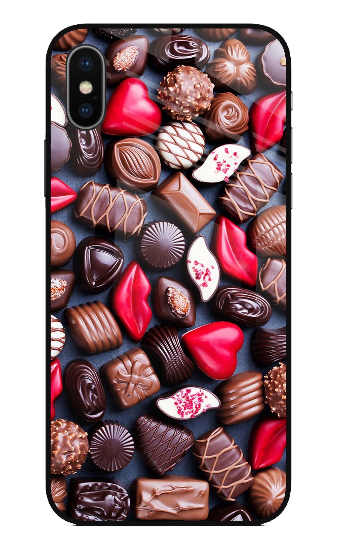 Chocolates iPhone XS Glass Case - Chocolates iPhone XS Glass Case Chocolates iPhone XS Glass Case