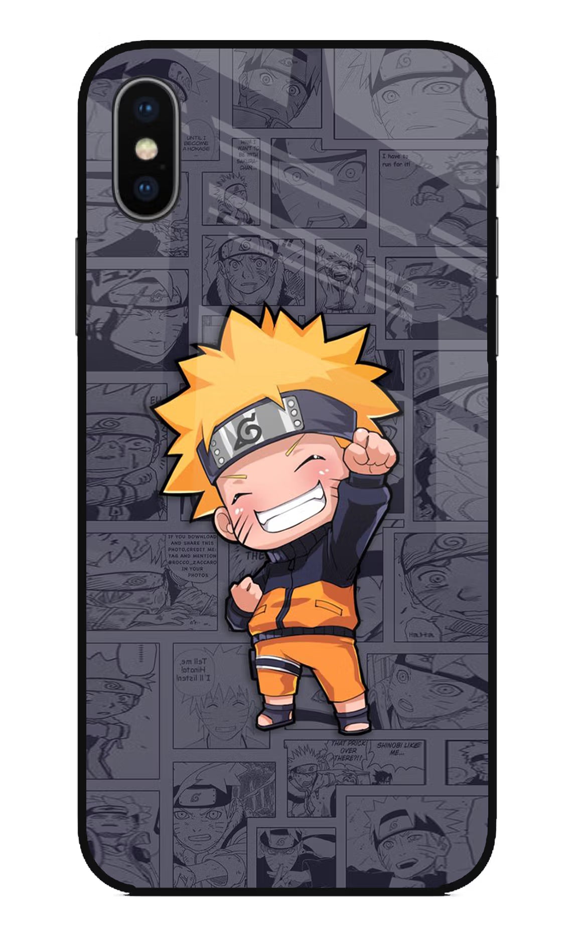 Chota Naruto iPhone XS Glass Case - Chota Naruto iPhone XS Glass Case Chota Naruto iPhone XS Glass Case