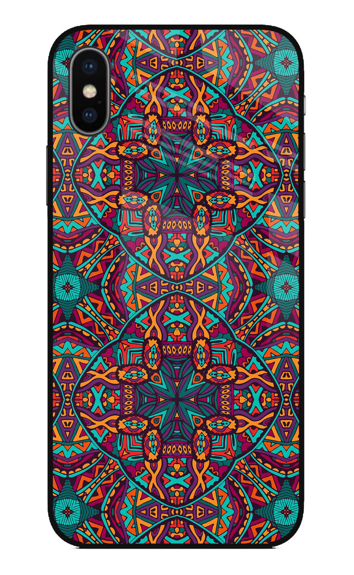 Colour Mandala iPhone XS Glass Case - Colour Mandala iPhone XS Glass Case Colour Mandala iPhone XS Glass Case