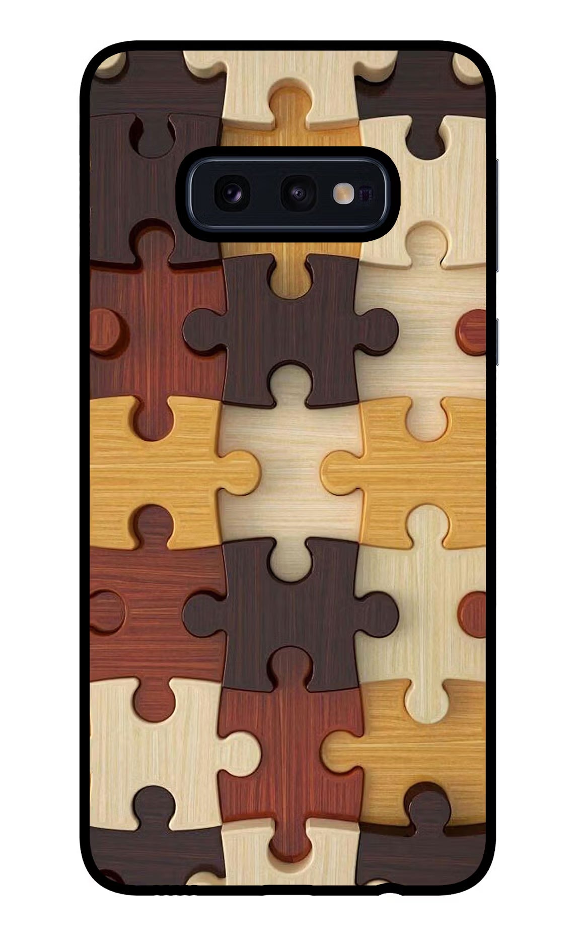 Wooden Puzzle Samsung S10E Back Cover - Wooden Puzzle Samsung S10E Glass Case Back Cover by Casekaro Wooden Puzzle Samsung S10E Glass Case Back Cover by Casekaro