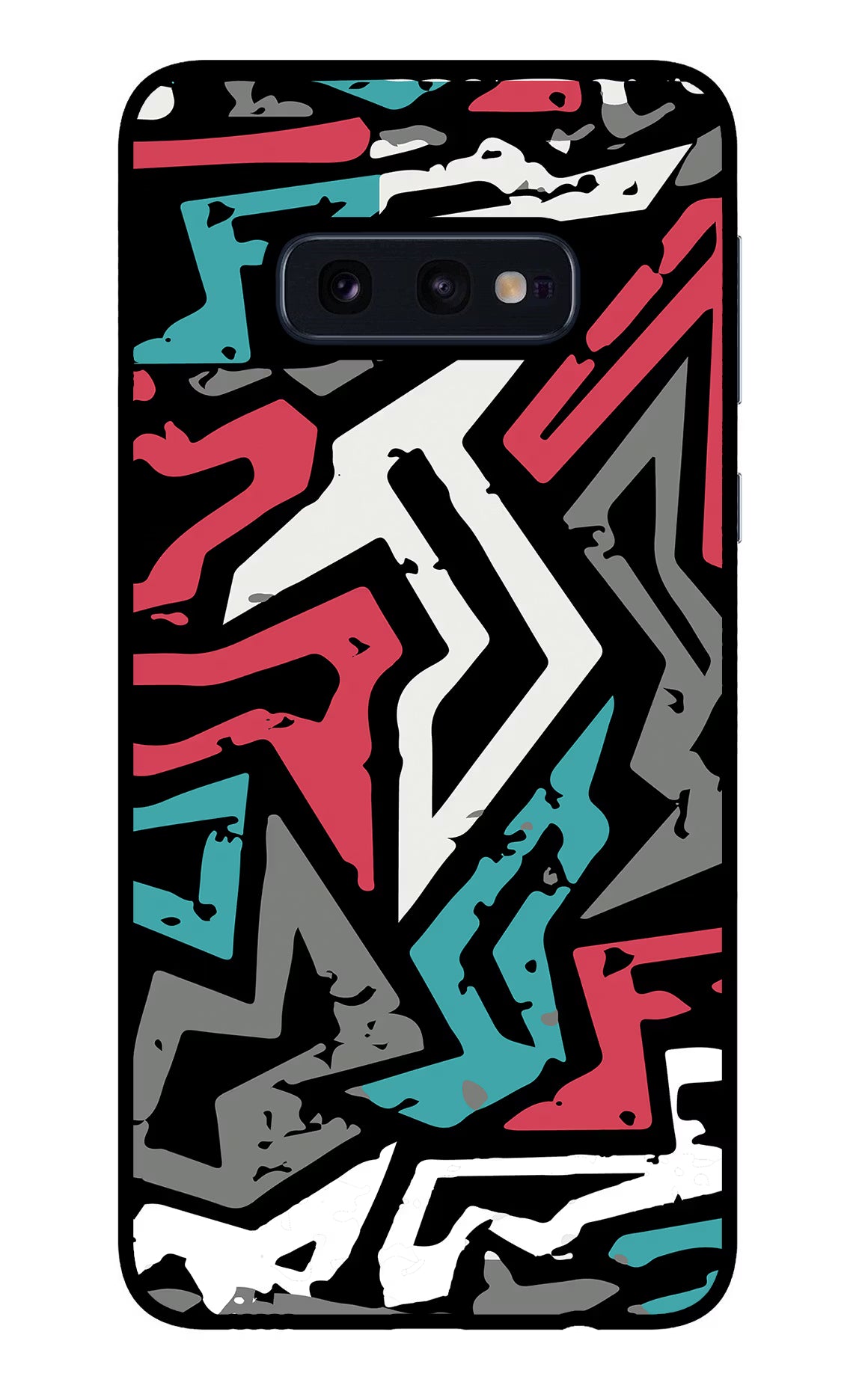 Geometric Graffiti Samsung S10E Back Cover - Geometric Graffiti Samsung S10E Glass Case Back Cover by Casekaro Geometric Graffiti Samsung S10E Glass Case Back Cover by Casekaro