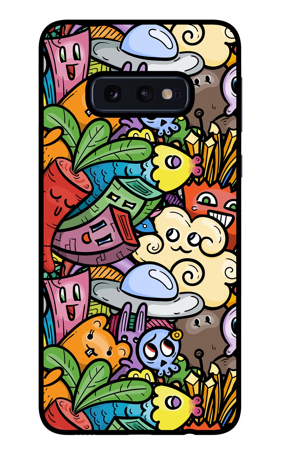 Veggie Doodle Samsung S10E Glass Case - Veggie Doodle Samsung S10E Glass Case Veggie Doodle Samsung S10E Glass Case