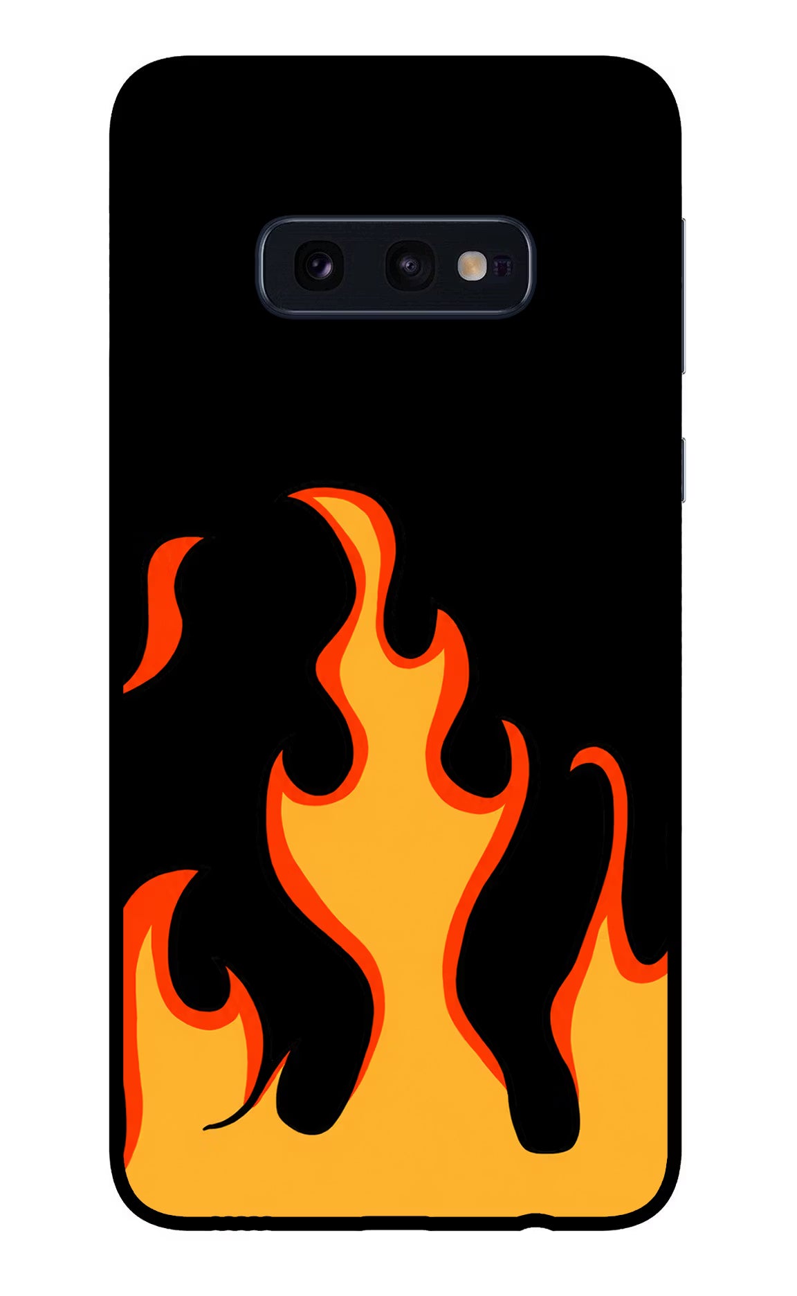 Fired Up – Black Samsung S10E Back Cover - Fired Up – Black Samsung S10E Glass Case Back Cover by Casekaro Fired Up – Black Samsung S10E Glass Case Back Cover by Casekaro