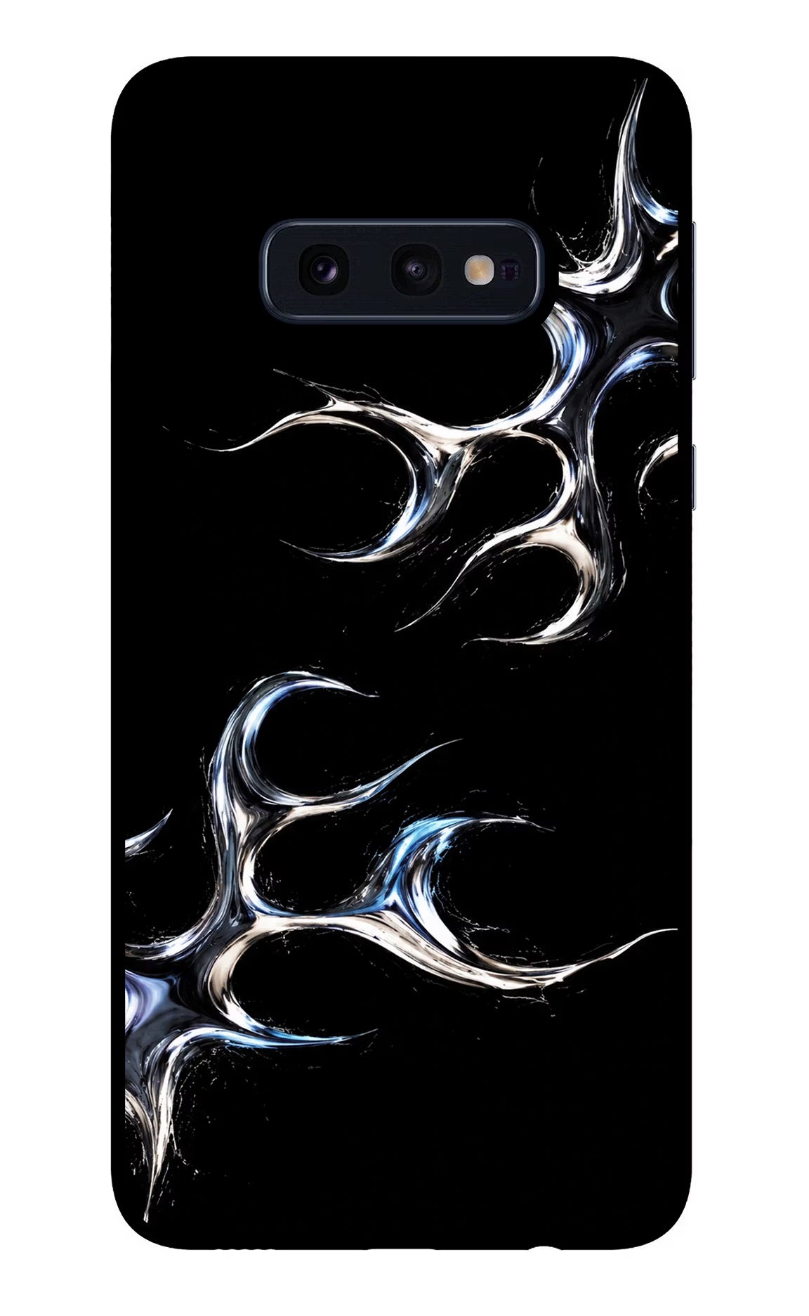 Chrome Tribal Samsung S10E Back Cover - Chrome Tribal Samsung S10E Glass Case Back Cover by Casekaro Chrome Tribal Samsung S10E Glass Case Back Cover by Casekaro