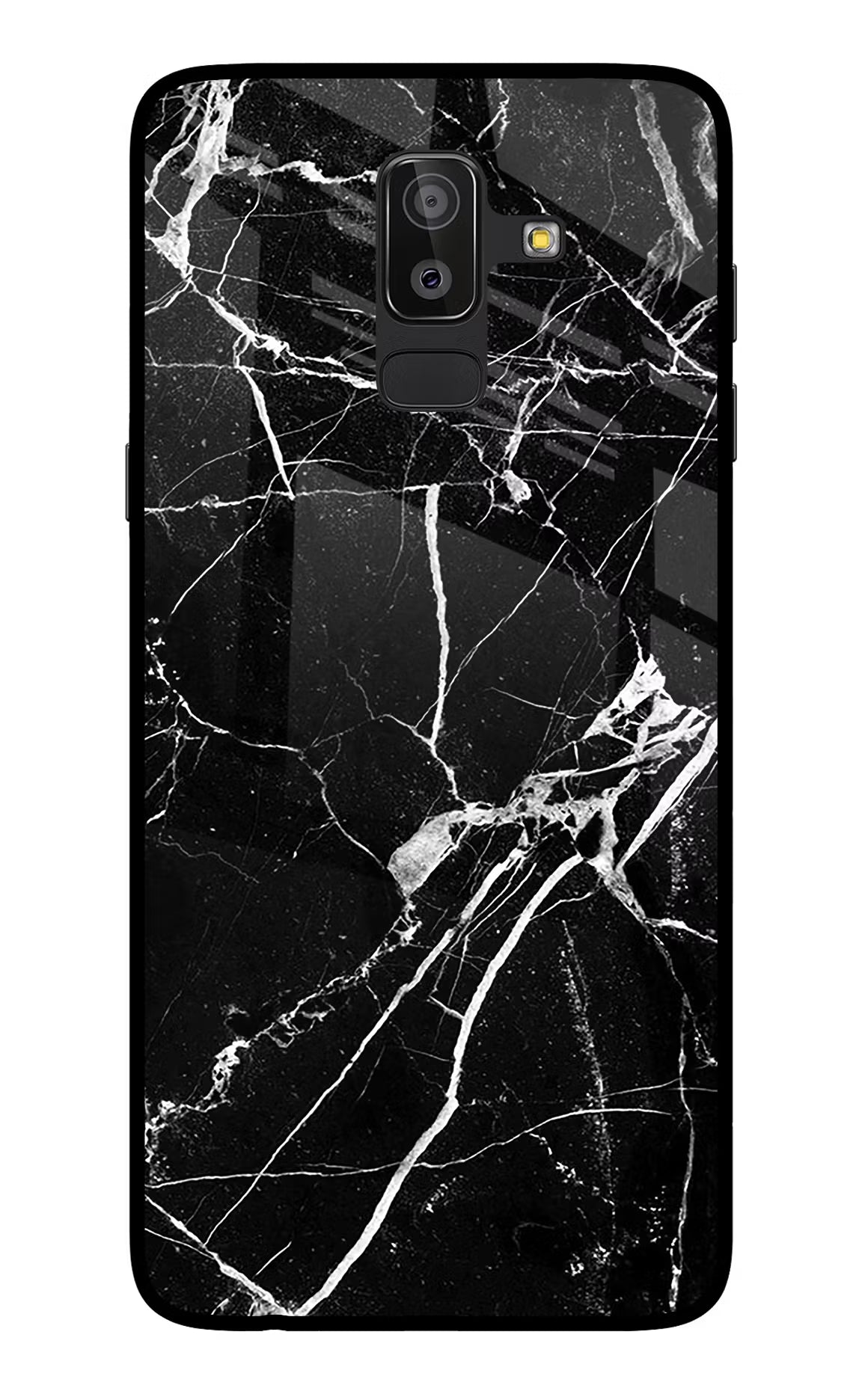 Black Marble Pattern Samsung On8 2018 Glass Case - Black Marble Pattern Samsung On8 2018 Glass Case Black Marble Pattern Samsung On8 2018 Glass Case