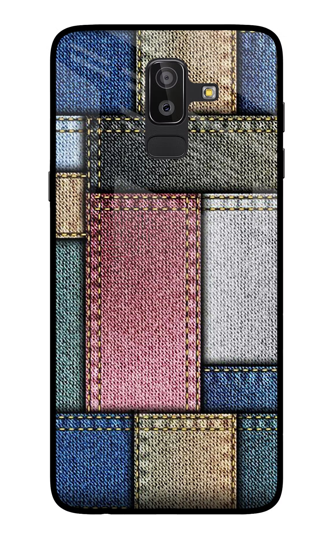 Multicolor Jeans Samsung On8 2018 Back Cover - Multicolor Jeans Samsung On8 2018 Glass Case Back Cover by Casekaro Multicolor Jeans Samsung On8 2018 Glass Case Back Cover by Casekaro