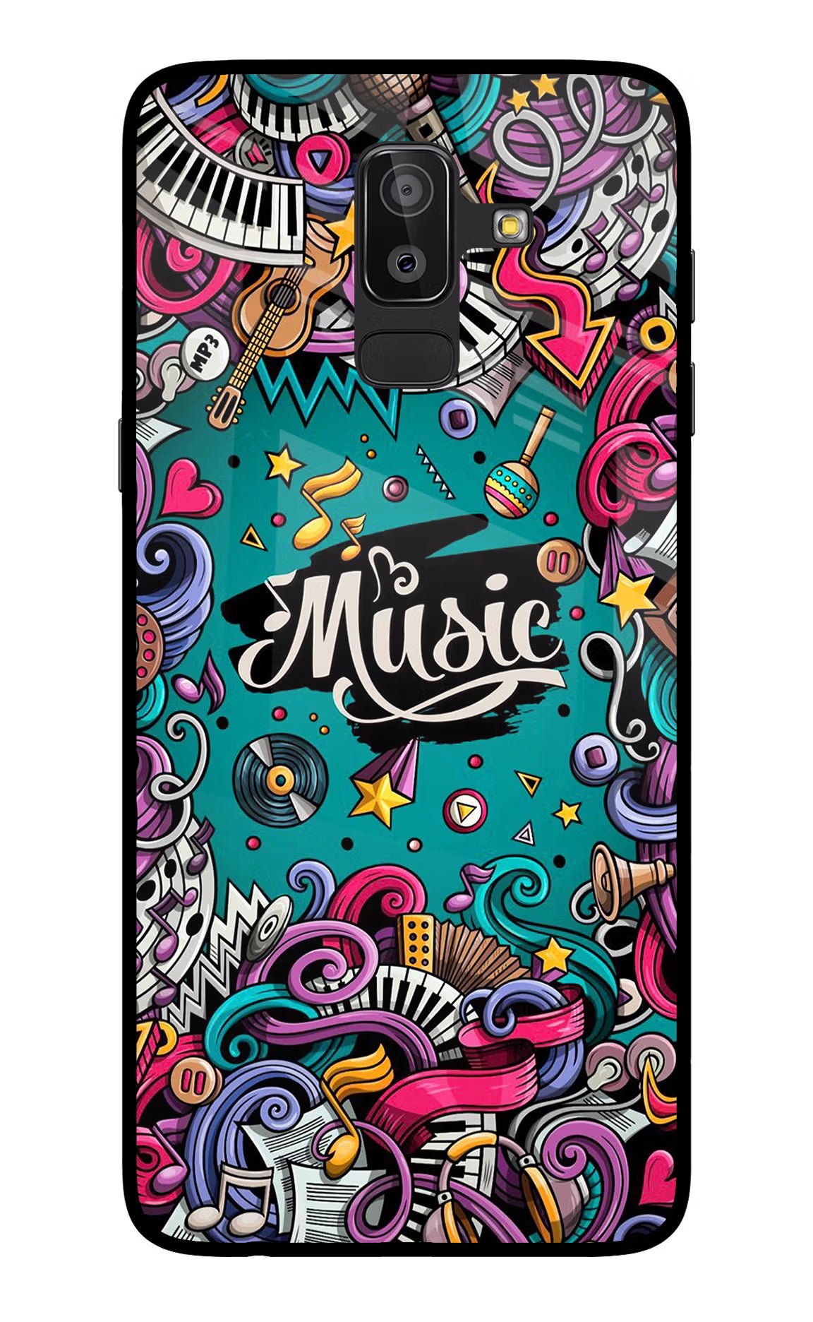 Music Graffiti Samsung On8 2018 Glass Case - Music Graffiti Samsung On8 2018 Glass Case Music Graffiti Samsung On8 2018 Glass Case