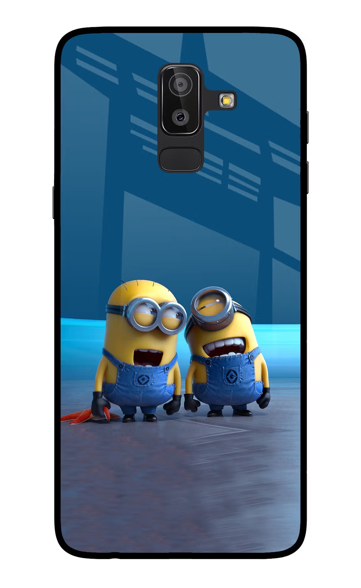 Minion Laughing Samsung On8 2018 Back Cover - Minion Laughing Samsung On8 2018 Glass Case Back Cover by Casekaro Minion Laughing Samsung On8 2018 Glass Case Back Cover by Casekaro