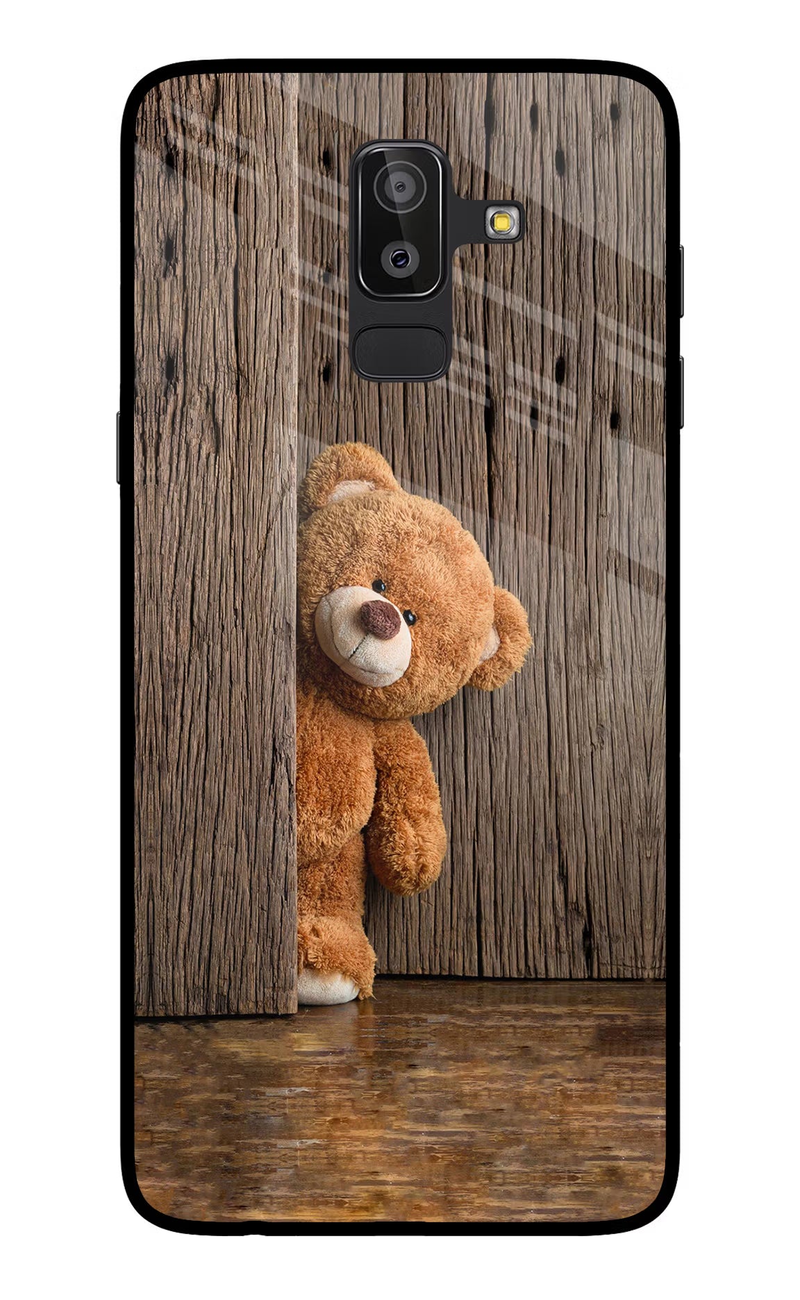 Teddy Wooden Samsung On8 2018 Back Cover - Teddy Wooden Samsung On8 2018 Glass Case Back Cover by Casekaro Teddy Wooden Samsung On8 2018 Glass Case Back Cover by Casekaro