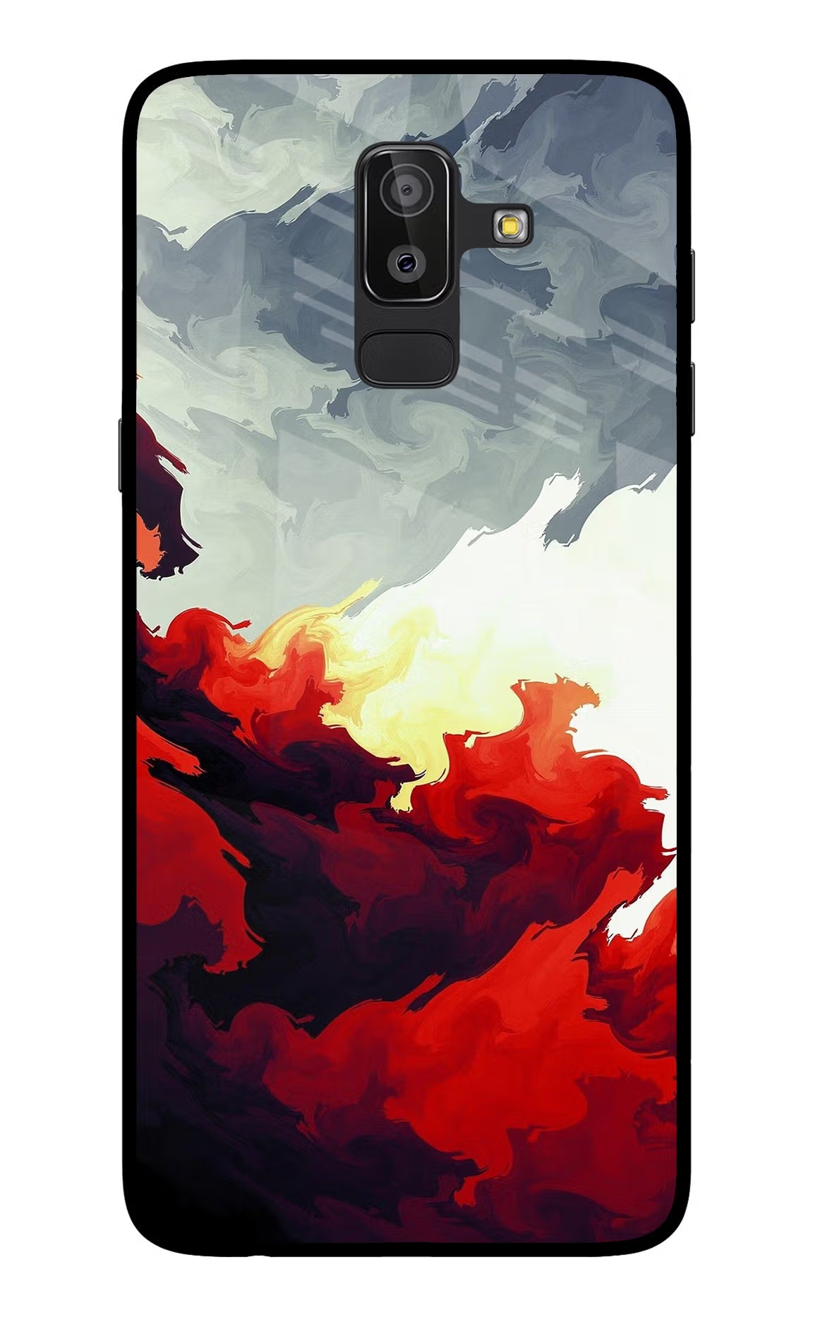 Fire Cloud Samsung On8 2018 Back Cover - Fire Cloud Samsung On8 2018 Glass Case Back Cover by Casekaro Fire Cloud Samsung On8 2018 Glass Case Back Cover by Casekaro
