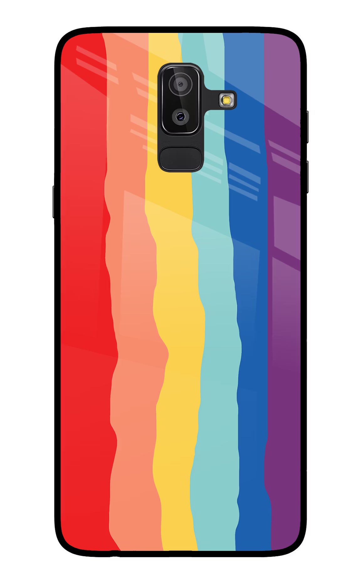 Rainbow Samsung On8 2018 Back Cover - Rainbow Samsung On8 2018 Glass Case Back Cover by Casekaro Rainbow Samsung On8 2018 Glass Case Back Cover by Casekaro