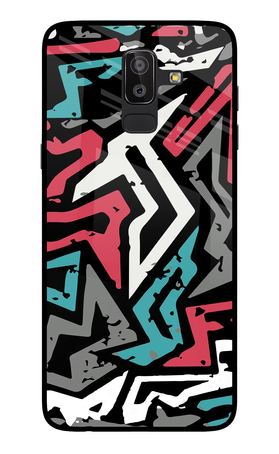 Geometric Graffiti Samsung On8 2018 Glass Case - Geometric Graffiti Samsung On8 2018 Glass Case Geometric Graffiti Samsung On8 2018 Glass Case