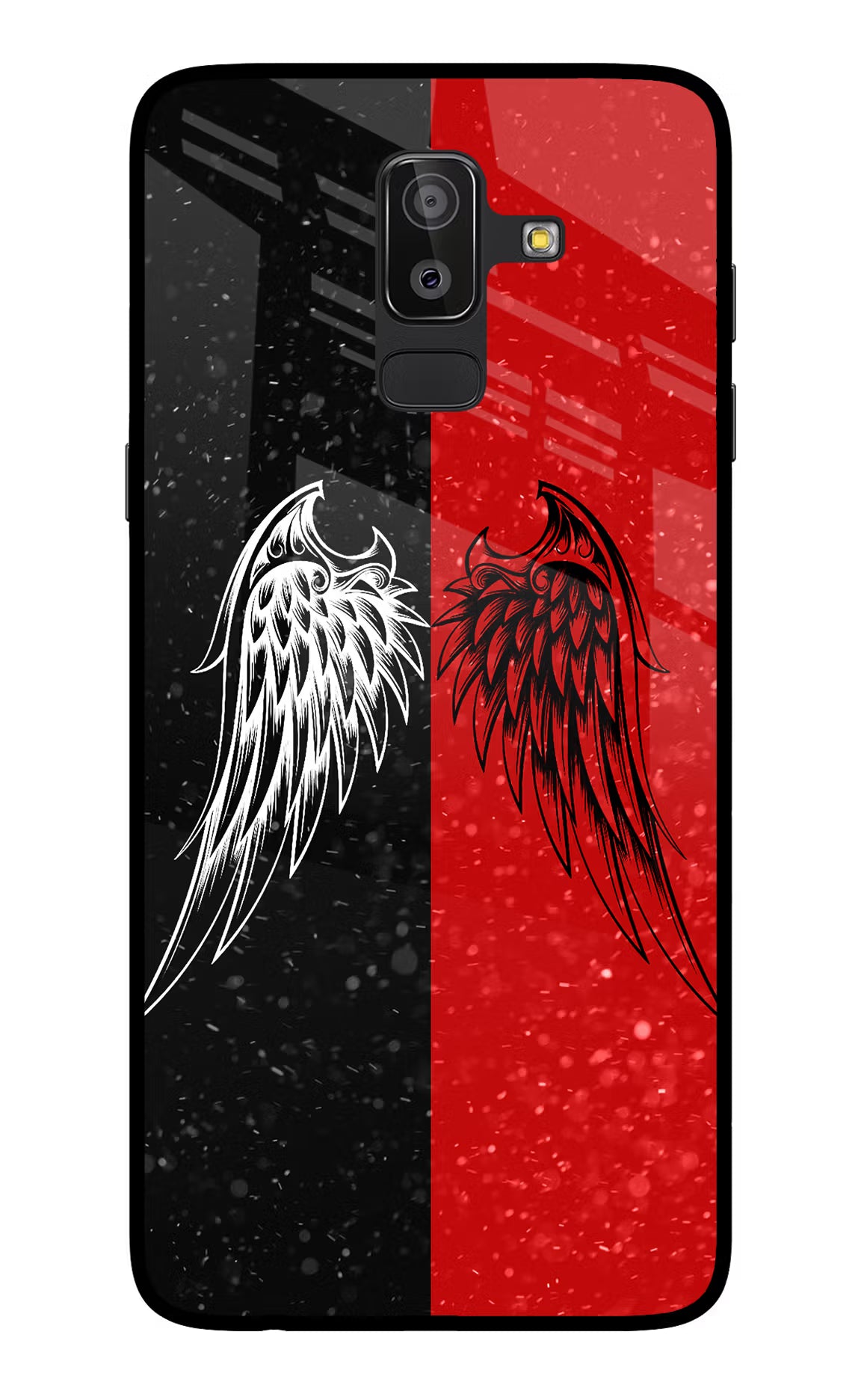 Wings Samsung On8 2018 Back Cover - Wings Samsung On8 2018 Glass Case Back Cover by Casekaro Wings Samsung On8 2018 Glass Case Back Cover by Casekaro