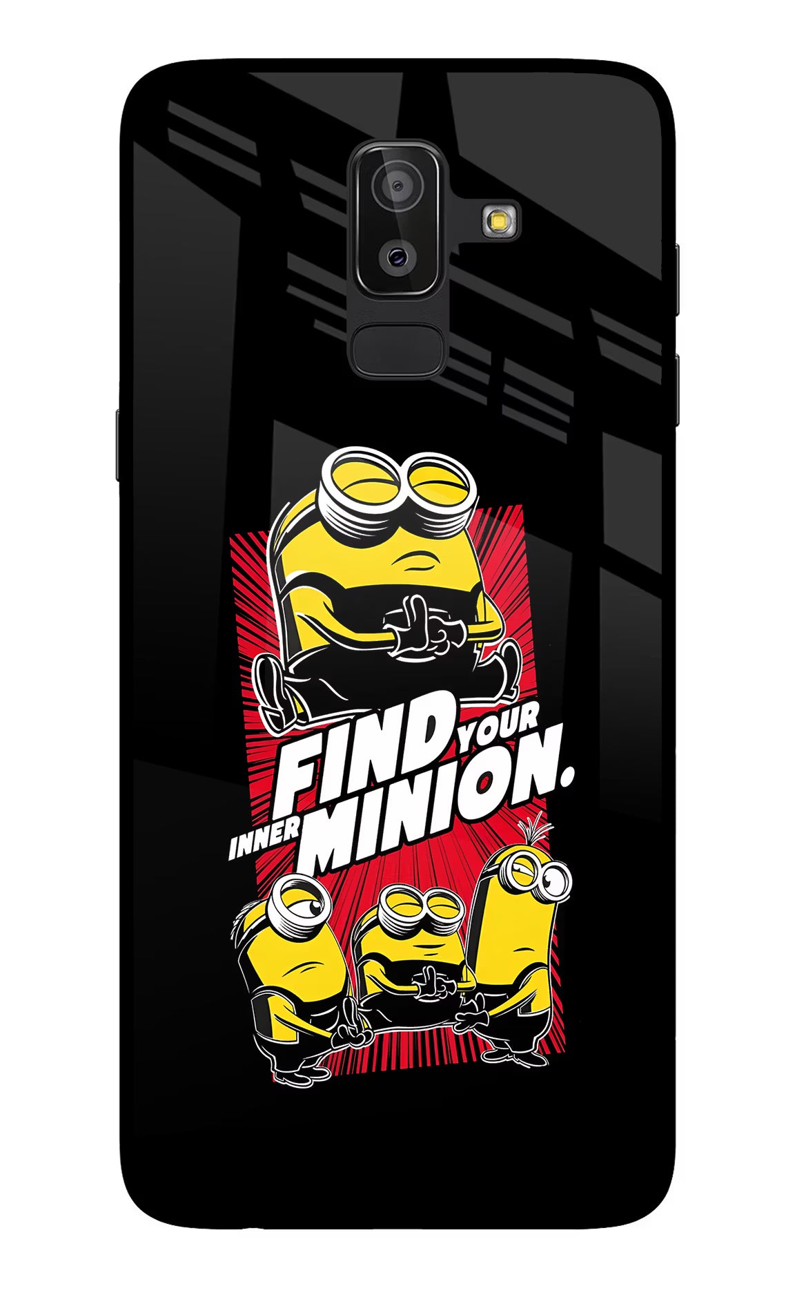 Find your inner Minion Samsung On8 2018 Back Cover - Find your inner Minion Samsung On8 2018 Glass Case Back Cover by Casekaro Find your inner Minion Samsung On8 2018 Glass Case Back Cover by Casekaro