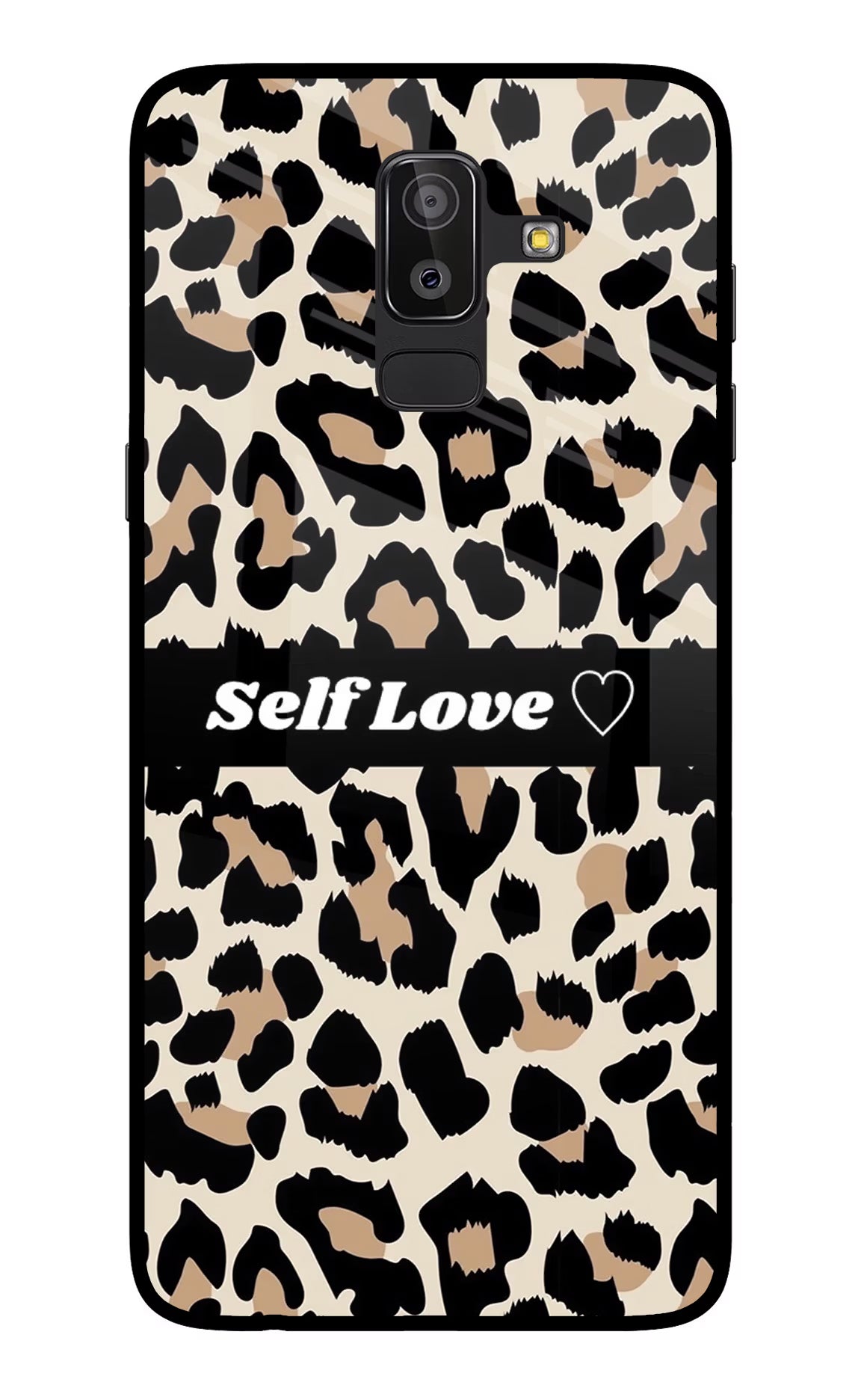 Leopard Print Self Love Samsung On8 2018 Back Cover - Leopard Print Self Love Samsung On8 2018 Glass Case Back Cover by Casekaro Leopard Print Self Love Samsung On8 2018 Glass Case Back Cover by Casekaro