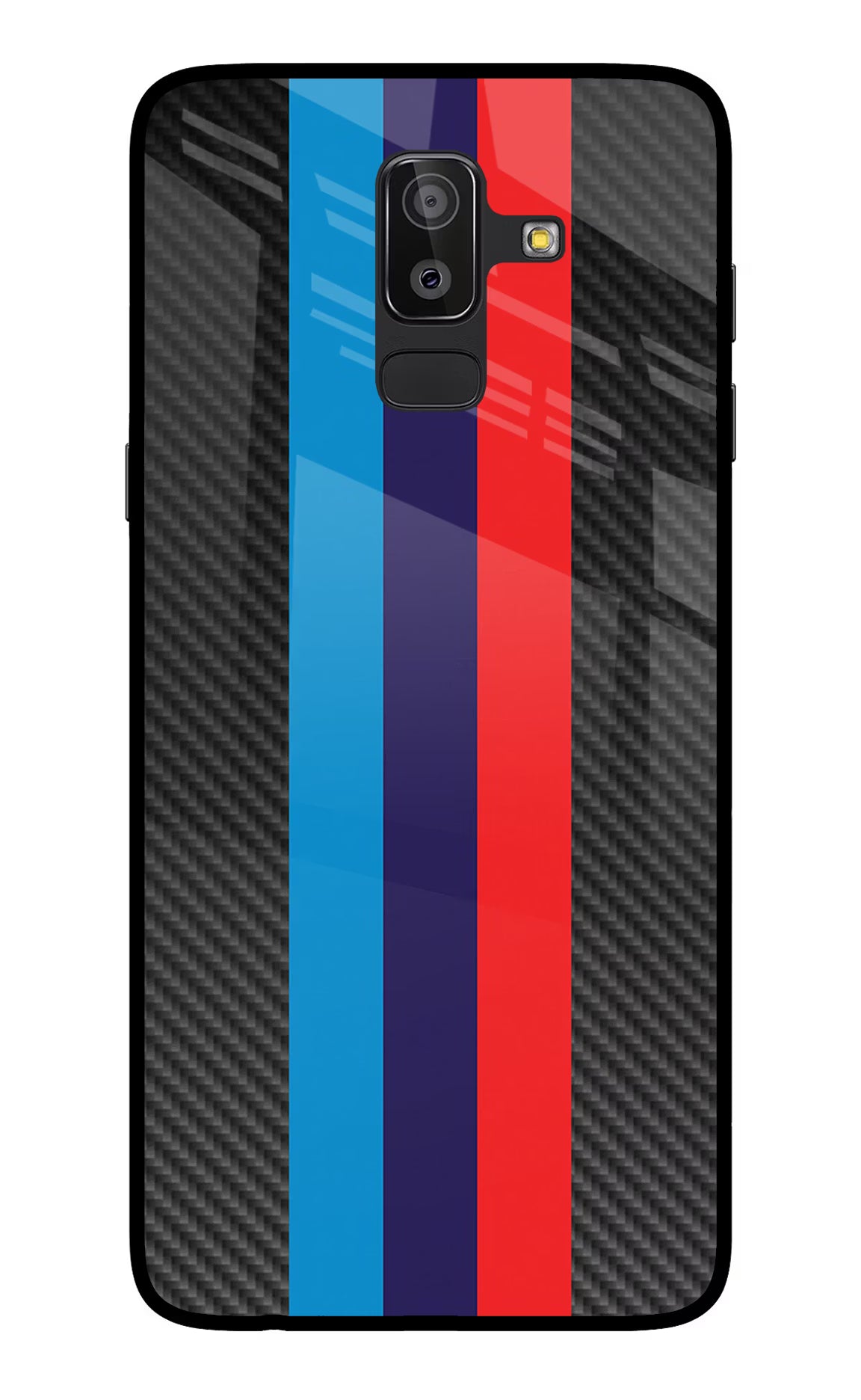 BMW Stripes Pattern Samsung On8 2018 Back Cover - BMW Stripes Pattern Samsung On8 2018 Glass Case Back Cover by Casekaro BMW Stripes Pattern Samsung On8 2018 Glass Case Back Cover by Casekaro