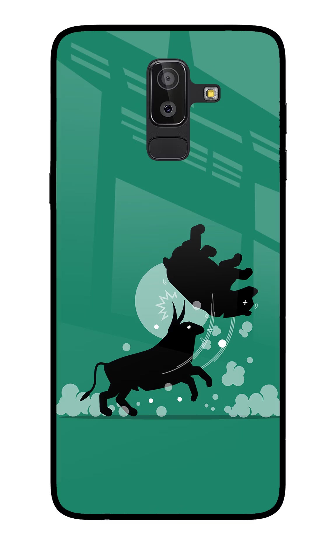 Bull Conqueror Samsung On8 2018 Back Cover - Bull Conqueror Samsung On8 2018 Glass Case Back Cover by Casekaro Bull Conqueror Samsung On8 2018 Glass Case Back Cover by Casekaro