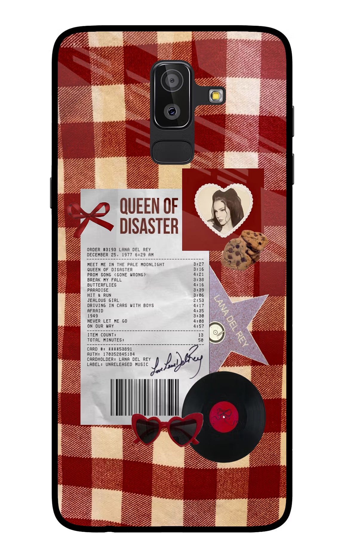 Queen of Disaster Samsung On8 2018 Back Cover - Queen of Disaster Samsung On8 2018 Glass Case Back Cover by Casekaro Queen of Disaster Samsung On8 2018 Glass Case Back Cover by Casekaro