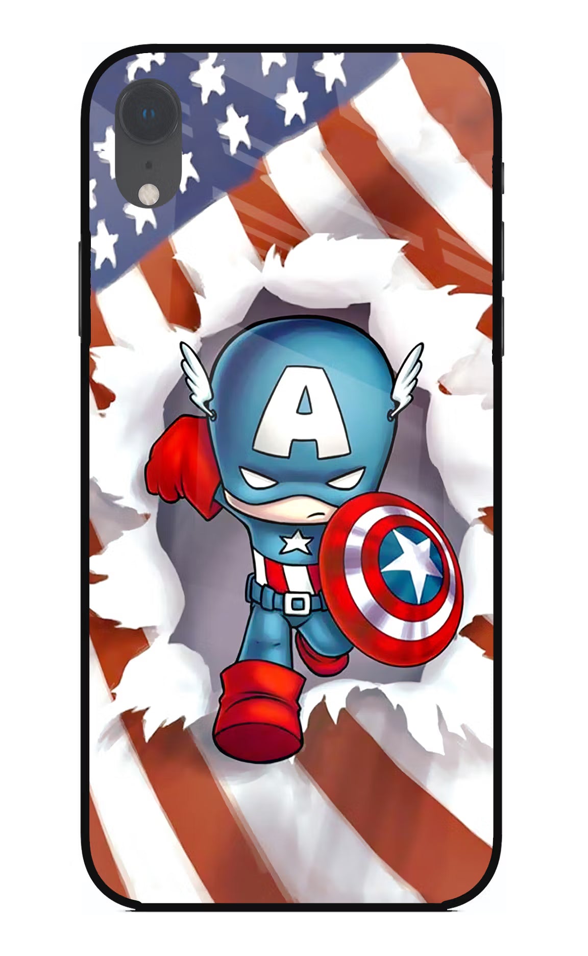 Captain America iPhone XR Glass Case - Captain America iPhone XR Glass Case Captain America iPhone XR Glass Case