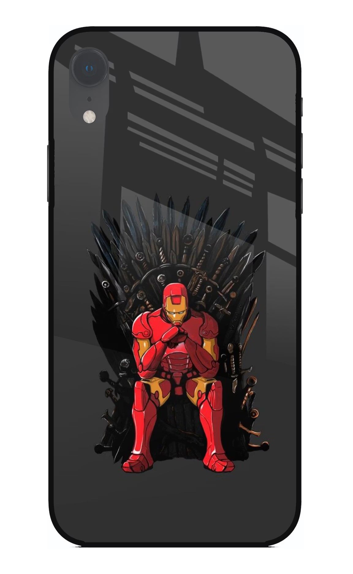 Ironman Throne iPhone XR Glass Case - Ironman Throne iPhone XR Glass Case Ironman Throne iPhone XR Glass Case