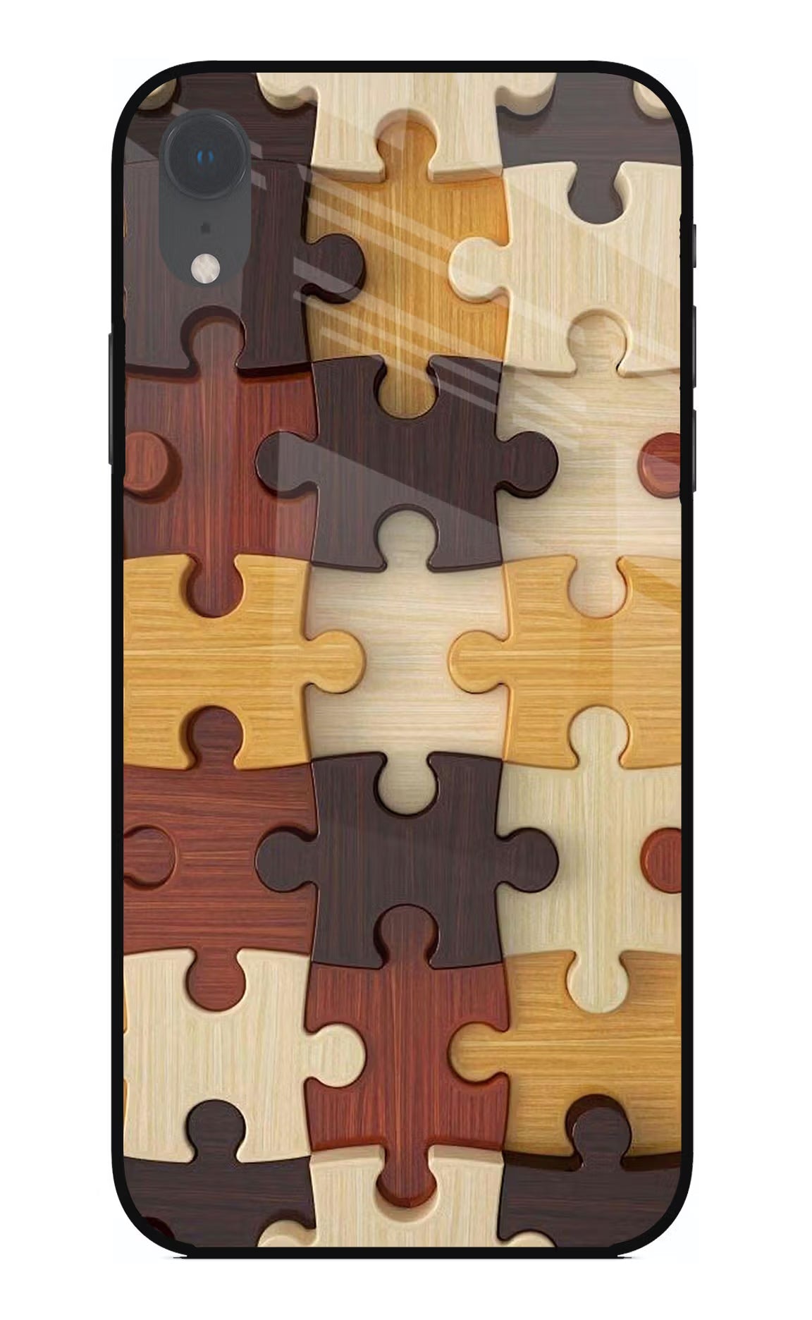 Wooden Puzzle iPhone XR Glass Case - Wooden Puzzle iPhone XR Glass Case Wooden Puzzle iPhone XR Glass Case