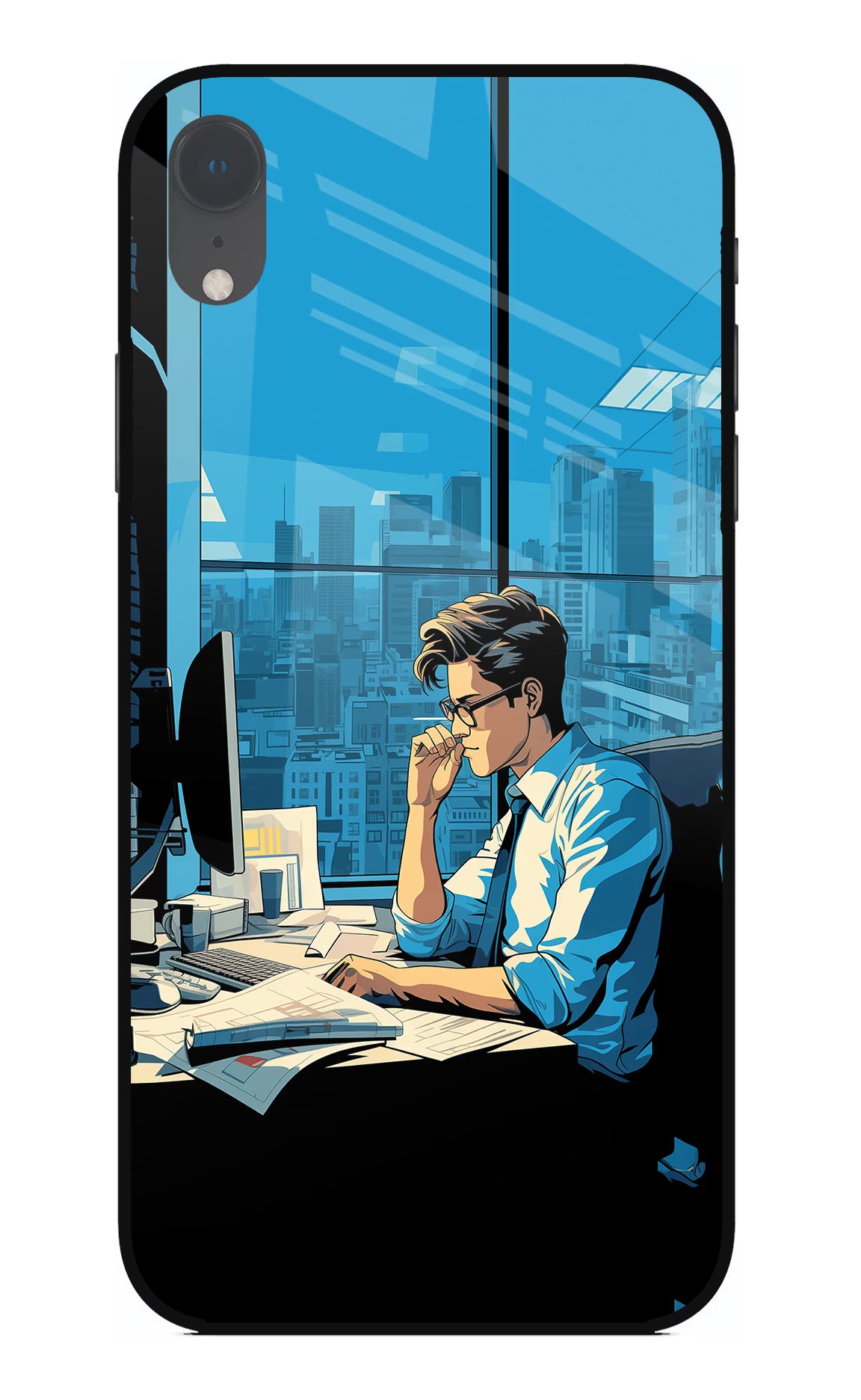 Focused Hustler (AI Generated) iPhone XR Glass Case - Focused Hustler (AI Generated) iPhone XR Glass Case Focused Hustler (AI Generated) iPhone XR Glass Case
