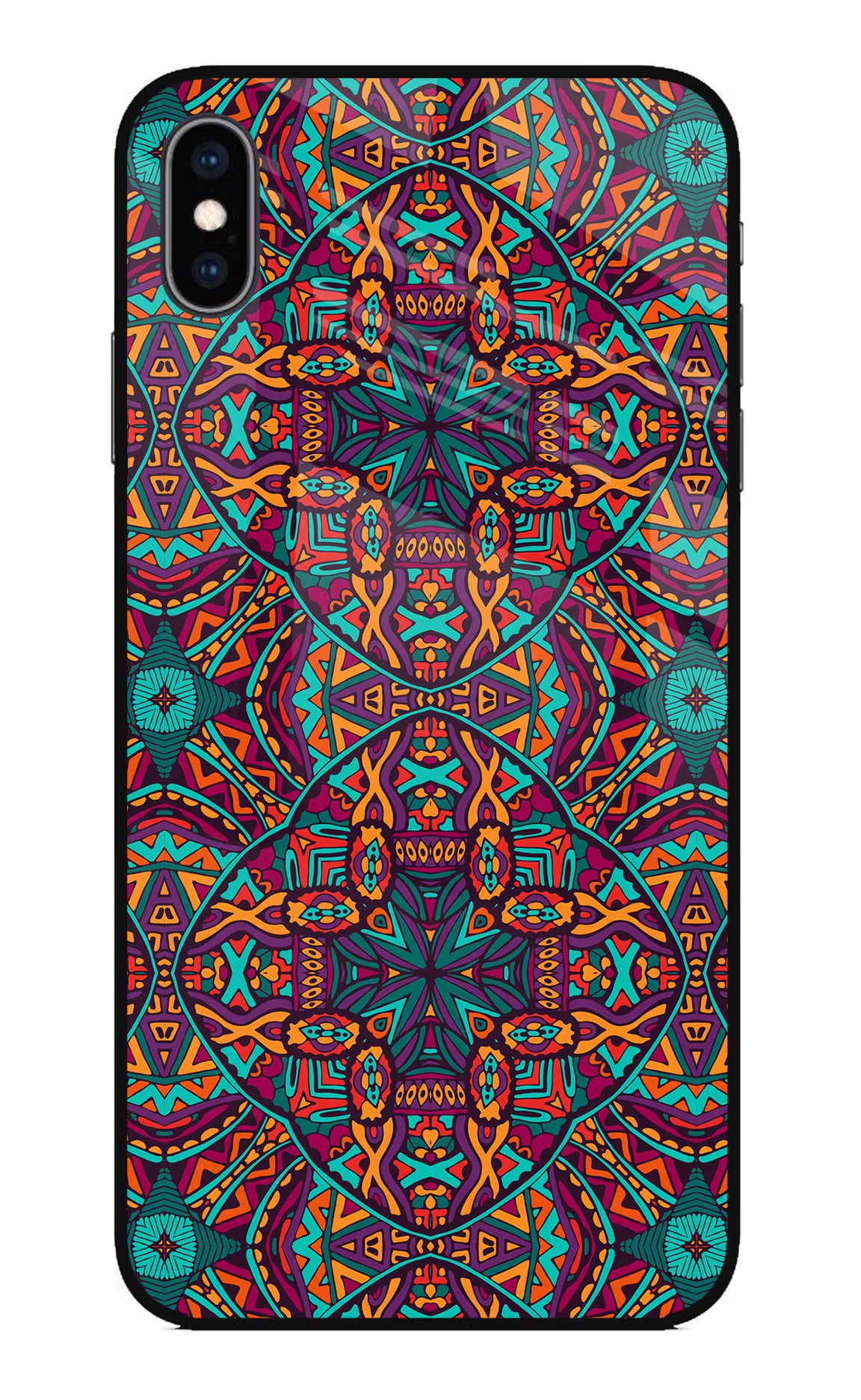 Colour Mandala iPhone XS Max Glass Case - Colour Mandala iPhone XS Max Glass Case Colour Mandala iPhone XS Max Glass Case