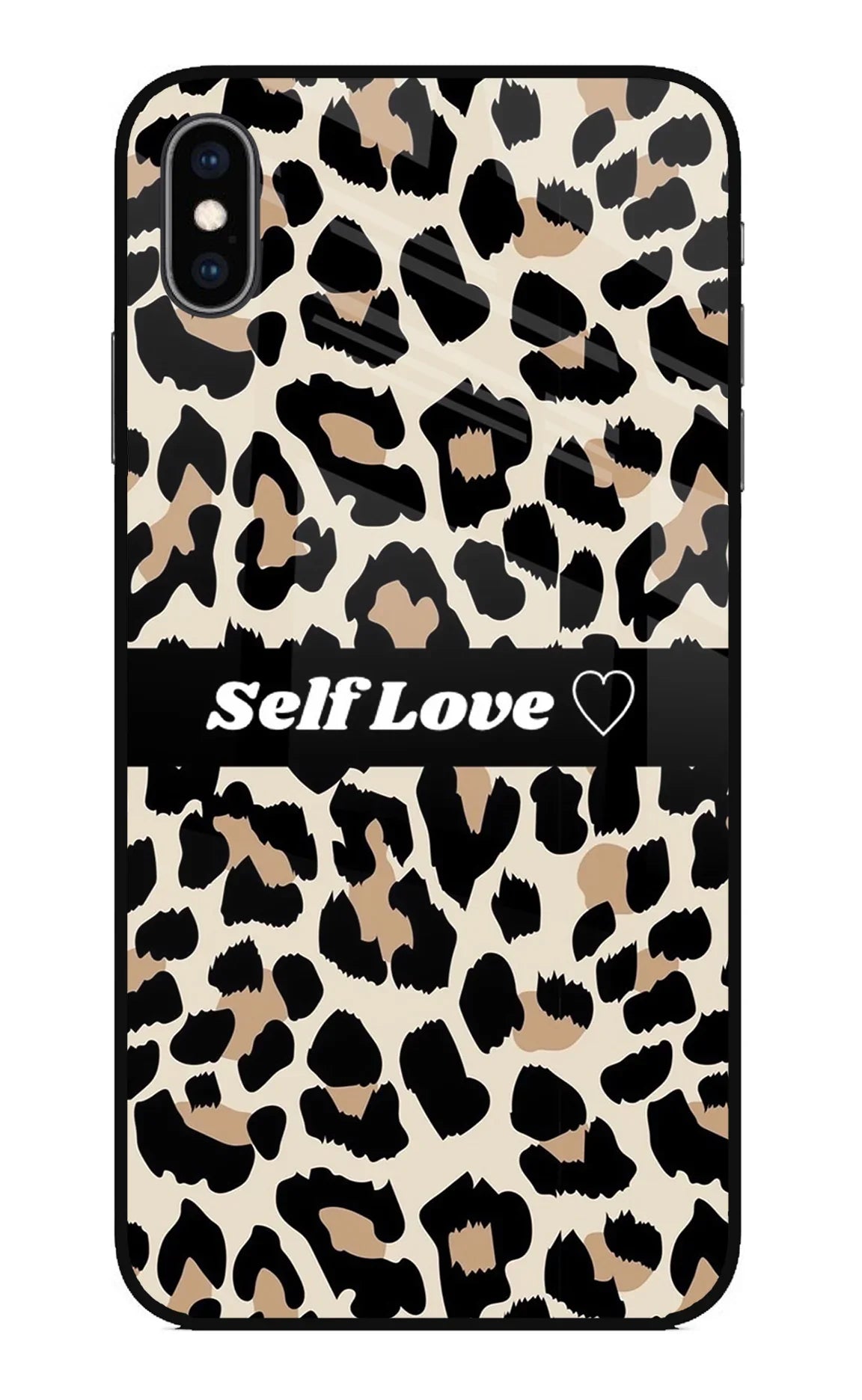 Leopard Print Self Love iPhone XS Max Glass Case - Leopard Print Self Love iPhone XS Max Glass Case Leopard Print Self Love iPhone XS Max Glass Case