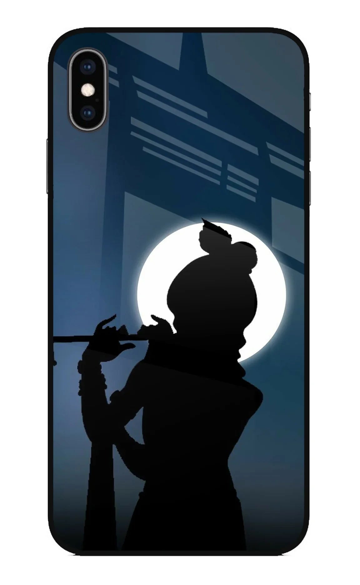 Shri Krishna Silhouette iPhone XS Max Glass Case - Shri Krishna Silhouette iPhone XS Max Glass Case Shri Krishna Silhouette iPhone XS Max Glass Case