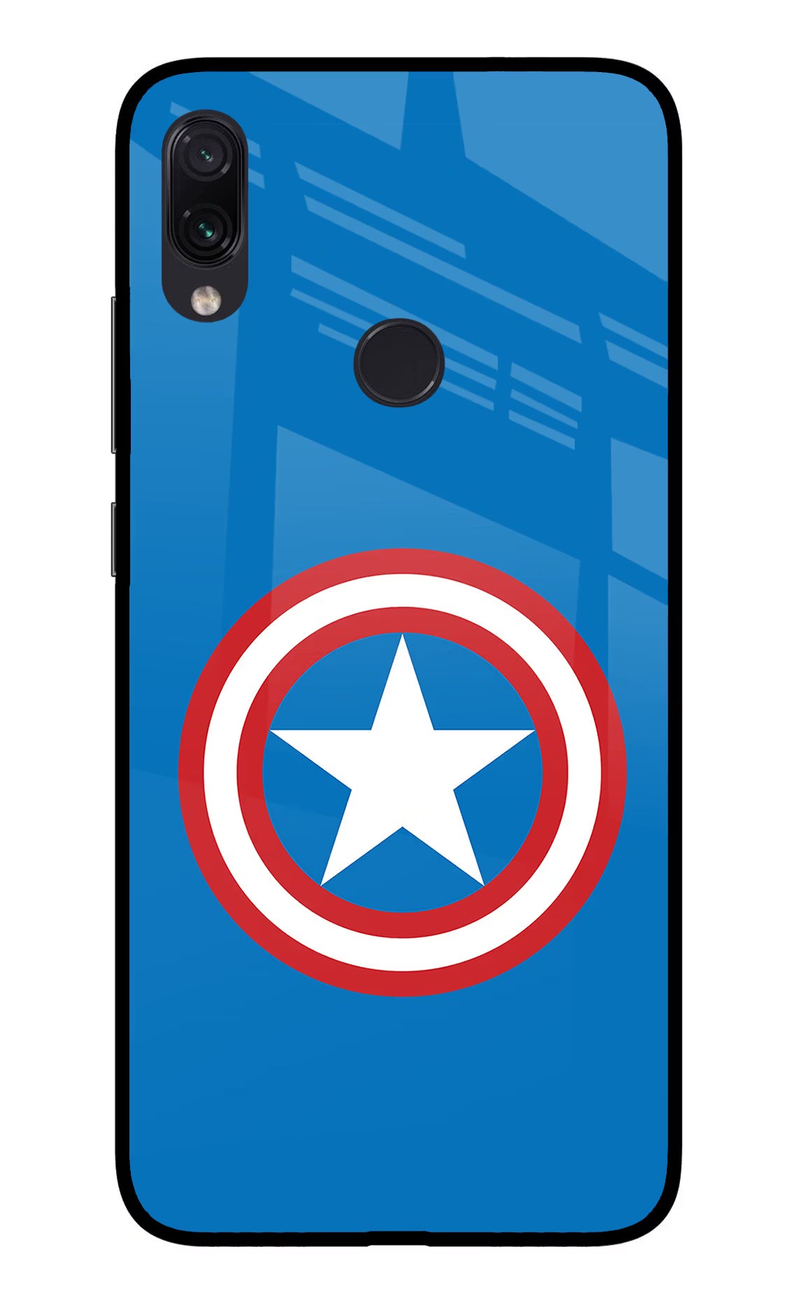 Captain America Logo Redmi Note 7S Glass Case - Captain America Logo Redmi Note 7S Glass Case Captain America Logo Redmi Note 7S Glass Case