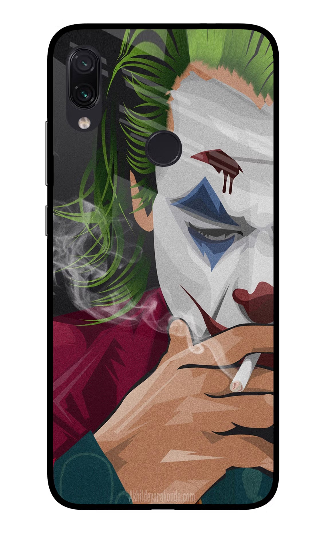 Joker Smoking Redmi Note 7S Glass Case - Joker Smoking Redmi Note 7S Glass Case Joker Smoking Redmi Note 7S Glass Case