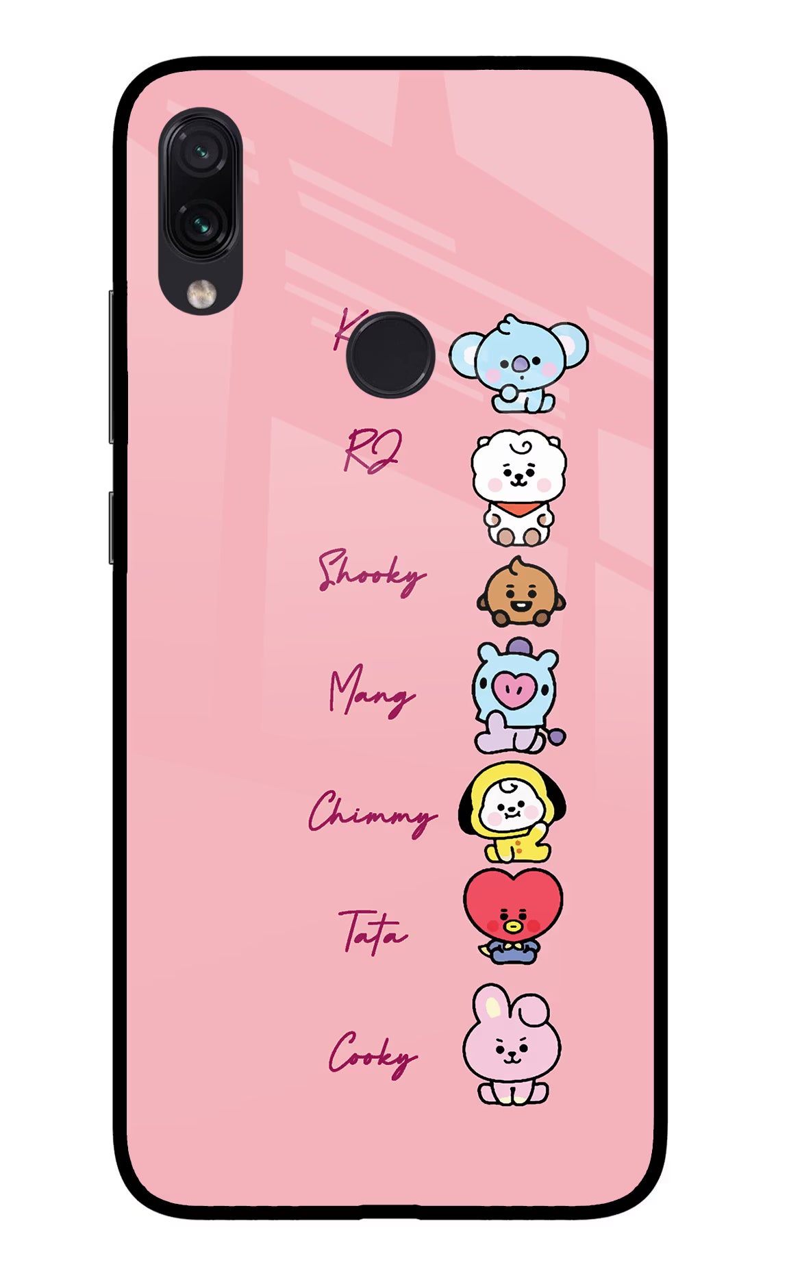 BTS names Redmi Note 7S Glass Case - BTS names Redmi Note 7S Glass Case BTS names Redmi Note 7S Glass Case