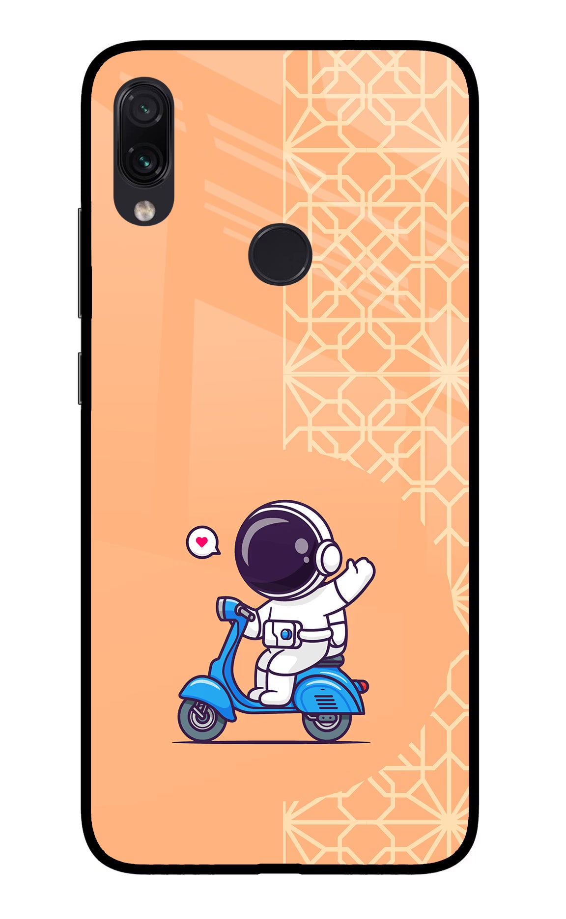 Cute Astronaut Riding Redmi Note 7S Glass Case - Cute Astronaut Riding Redmi Note 7S Glass Case Cute Astronaut Riding Redmi Note 7S Glass Case