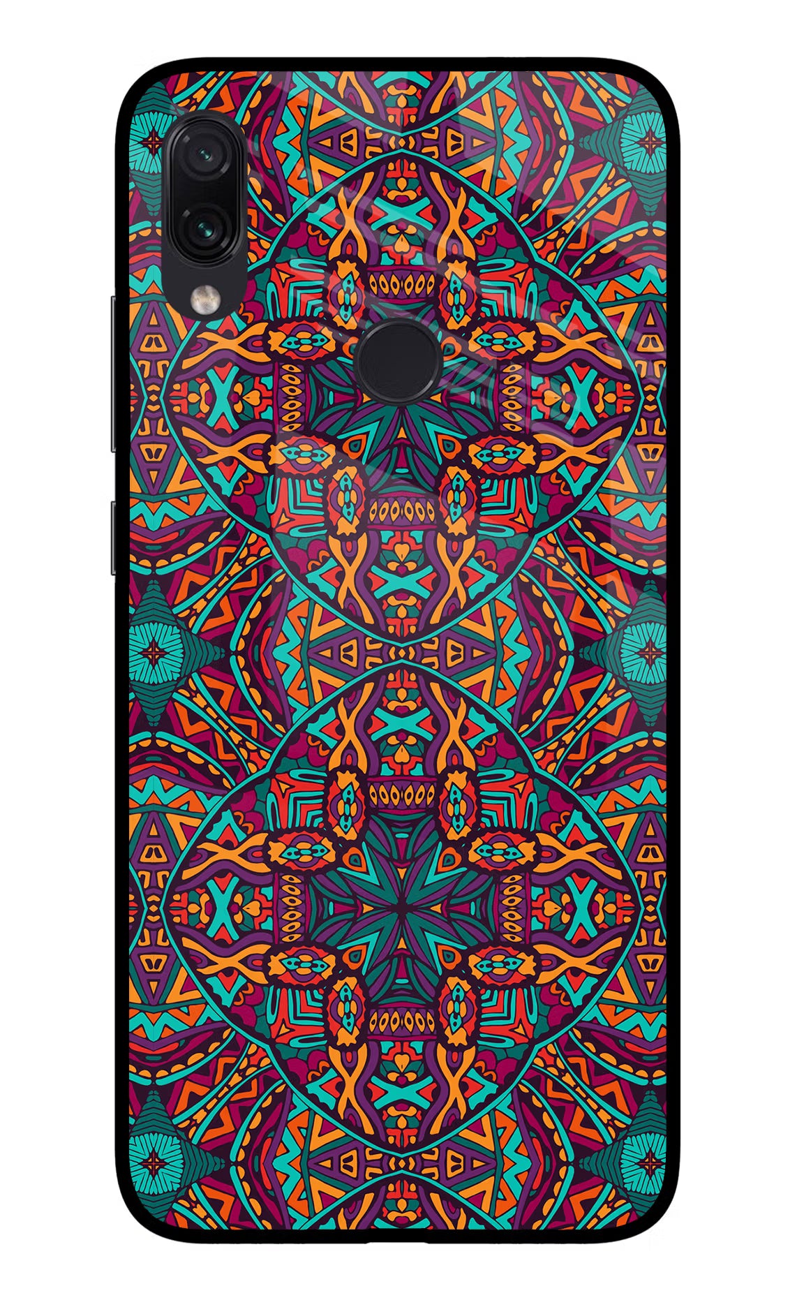 Colour Mandala Redmi Note 7S Glass Case - Colour Mandala Redmi Note 7S Glass Case Colour Mandala Redmi Note 7S Glass Case