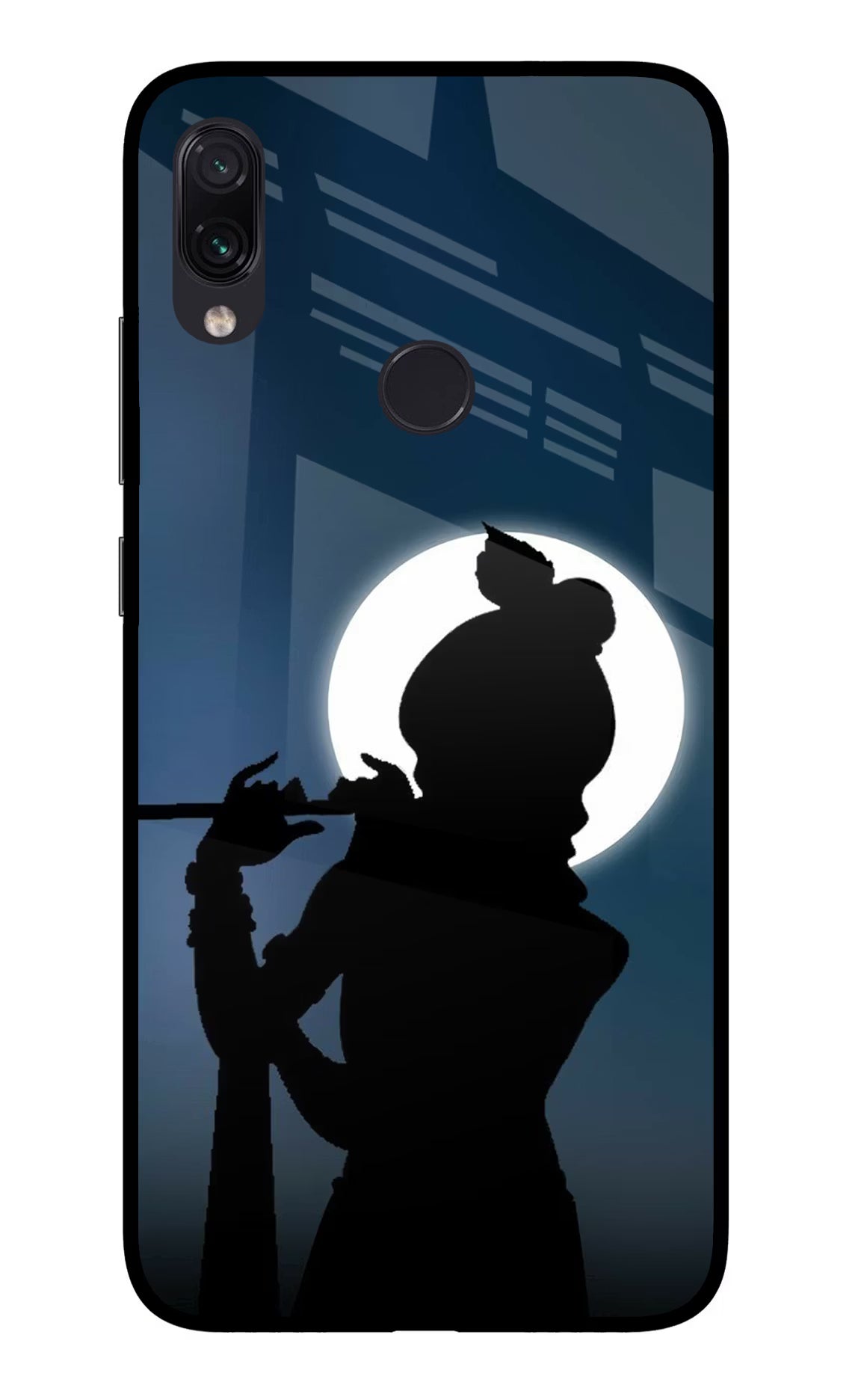 Shri Krishna Silhouette Redmi Note 7S Glass Case - Shri Krishna Silhouette Redmi Note 7S Glass Case Shri Krishna Silhouette Redmi Note 7S Glass Case