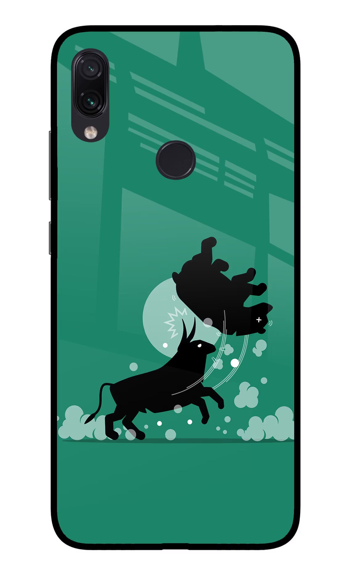 Bull Conqueror Redmi Note 7S Glass Case - Bull Conqueror Redmi Note 7S Glass Case Bull Conqueror Redmi Note 7S Glass Case