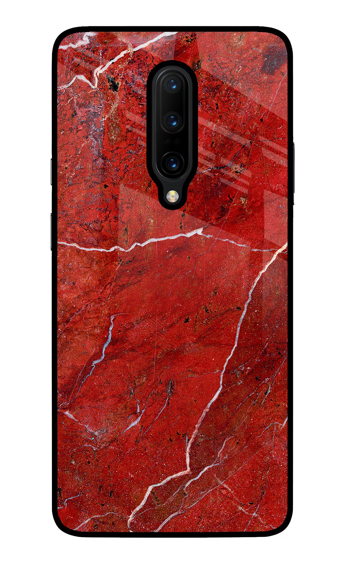 Red Marble Design Oneplus 7 Pro Back Cover - Red Marble Design Oneplus 7 Pro Glass Case Back Cover by Casekaro Red Marble Design Oneplus 7 Pro Glass Case Back Cover by Casekaro