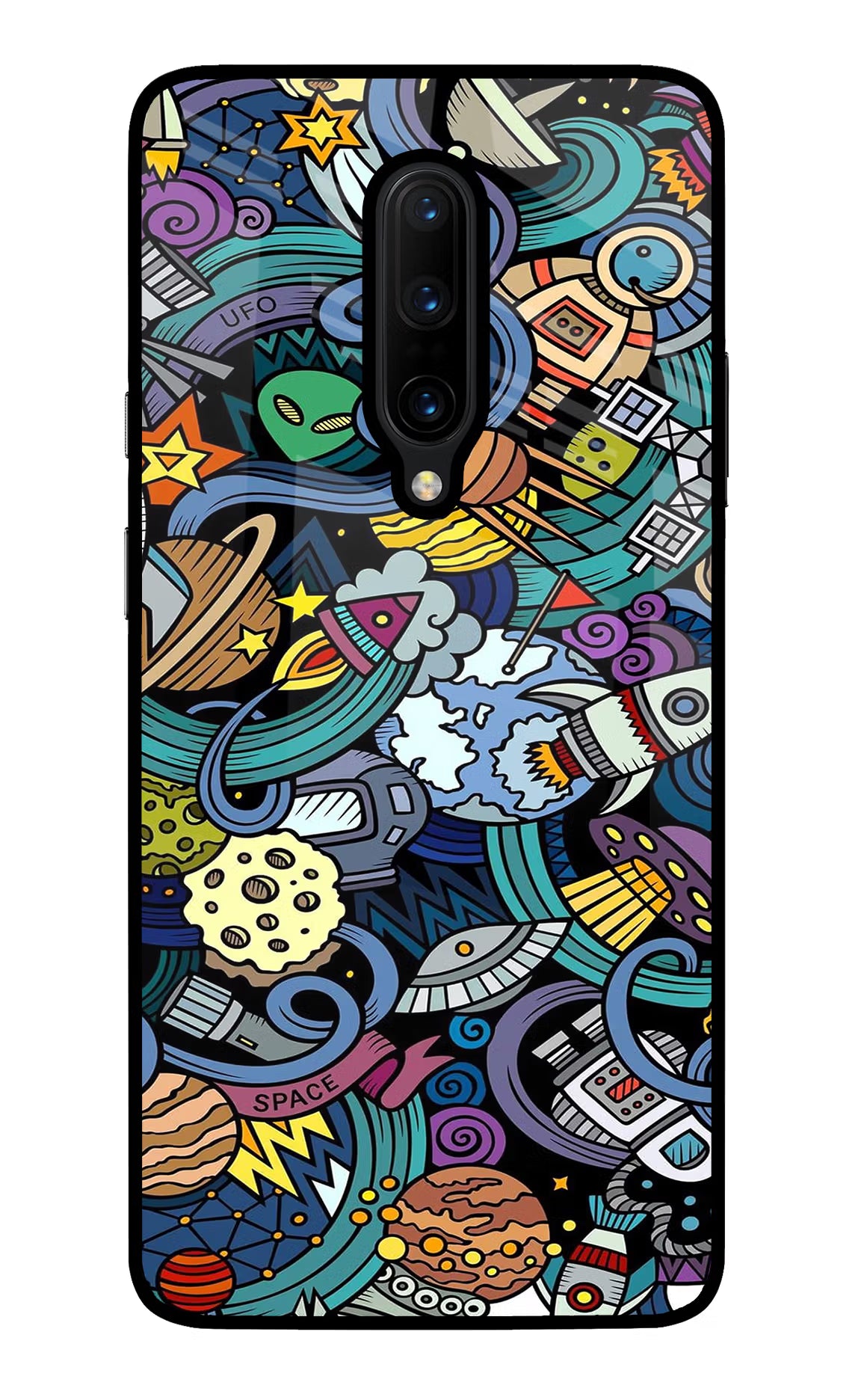 Space Abstract Oneplus 7 Pro Back Cover - Space Abstract Oneplus 7 Pro Glass Case Back Cover by Casekaro Space Abstract Oneplus 7 Pro Glass Case Back Cover by Casekaro