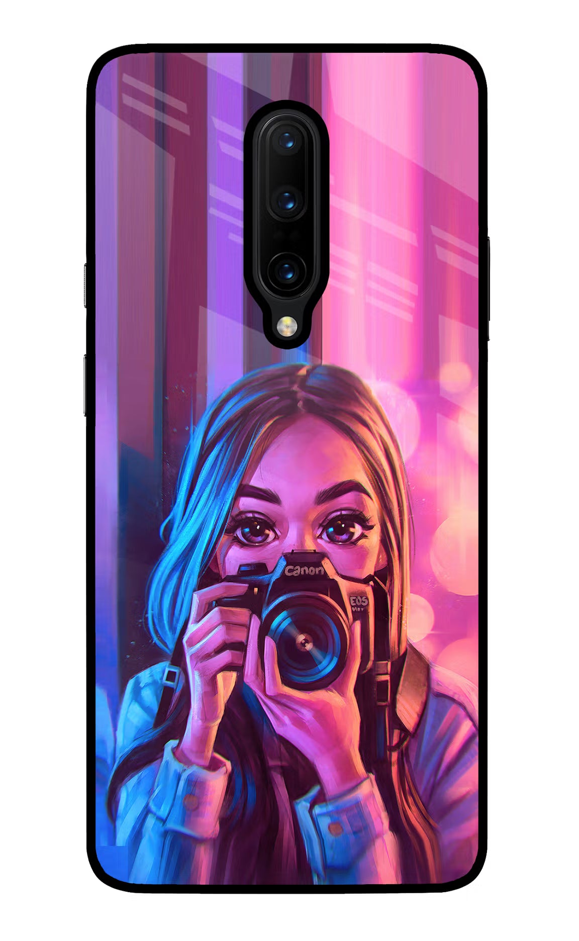 Girl Photographer Oneplus 7 Pro Back Cover - Girl Photographer Oneplus 7 Pro Glass Case Back Cover by Casekaro Girl Photographer Oneplus 7 Pro Glass Case Back Cover by Casekaro