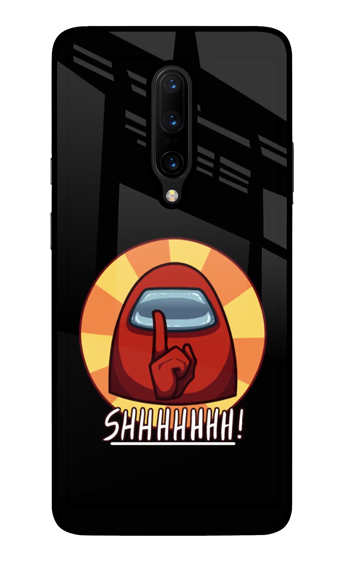 Among Us Shhh! Oneplus 7 Pro Back Cover - Among Us Shhh! Oneplus 7 Pro Glass Case Back Cover by Casekaro Among Us Shhh! Oneplus 7 Pro Glass Case Back Cover by Casekaro